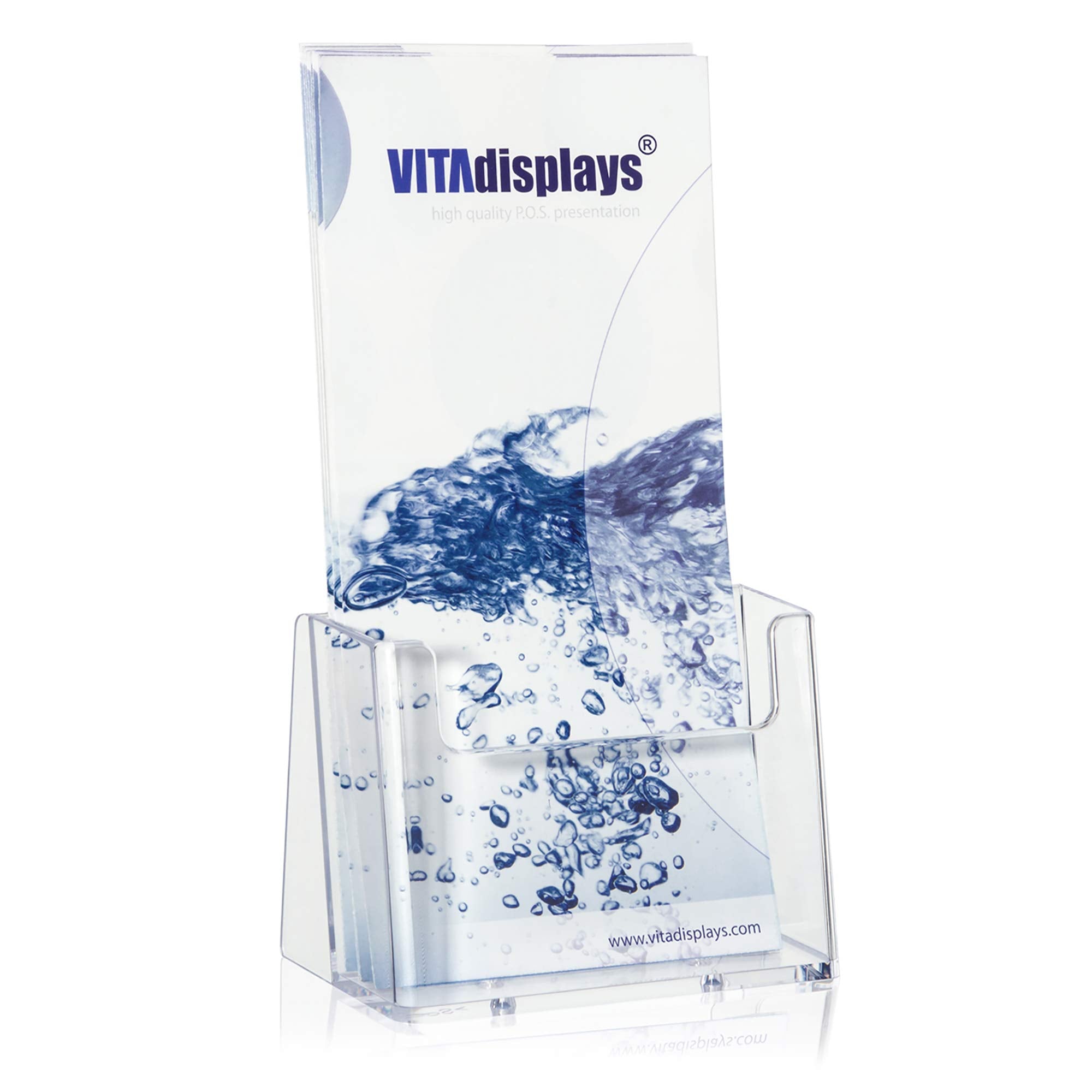 Taymar Flyer Stand - Transparent Polystyrene for DIN Lang (DL) Brochures | 1 Piece 3