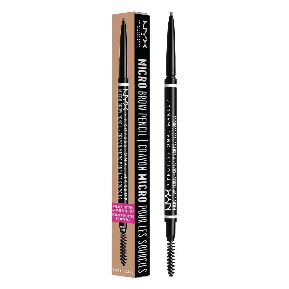 NYX Professional Makeup Micro Brow Pencil - Dual-Ended Eyebrow Colour, Ash Blonde, 0.1 g