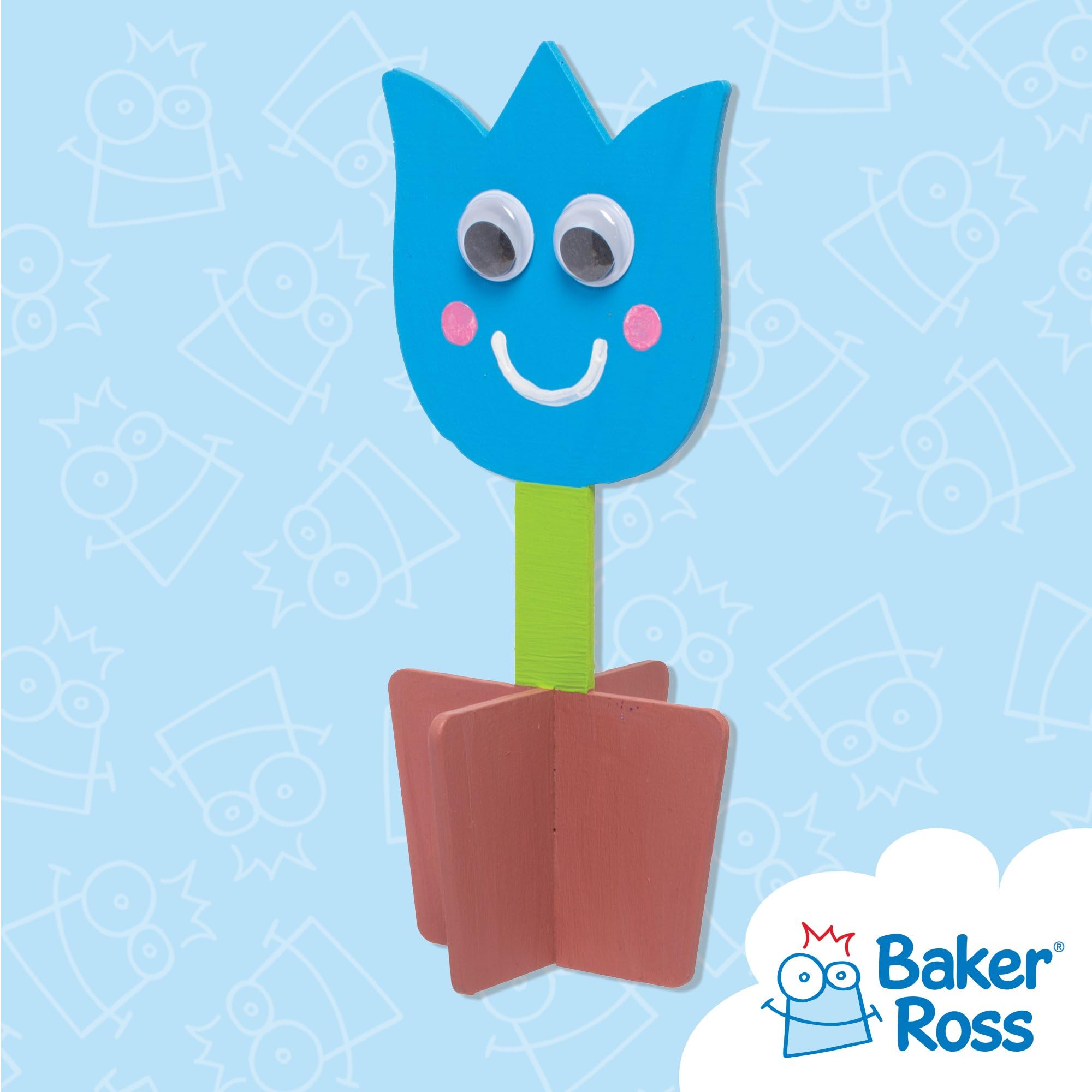 Baker Ross FC727 Flower 3D Wooden Stand Up Decorations - Pack of 6 Kits | 16cm Height 5