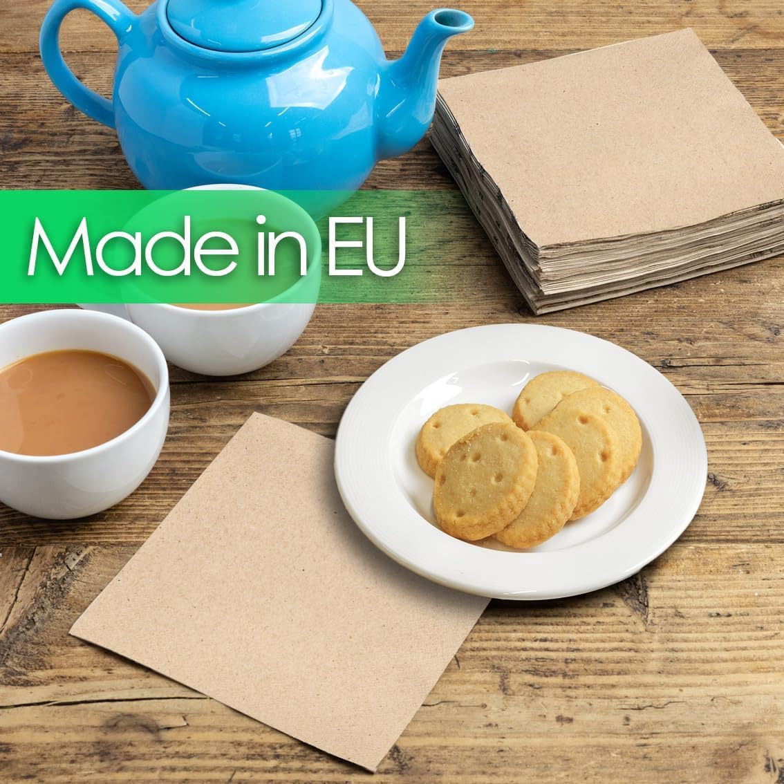 Talking Tables Table Kind Napkins - 100 Pack Soft Recycled Brown Paper | 2-Ply 33cm | Eco-Friendly 5