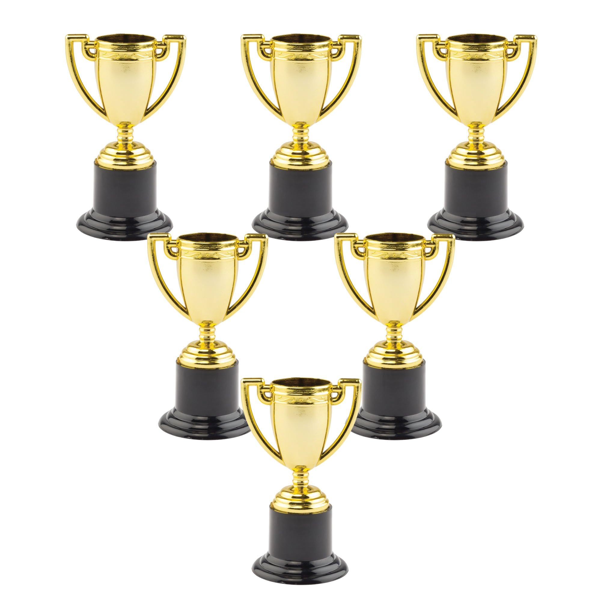 Baker Ross P670 Gold Trophies for Kids Rewards and Prizes | Pack of 6 | Plastic | Ages 3+
