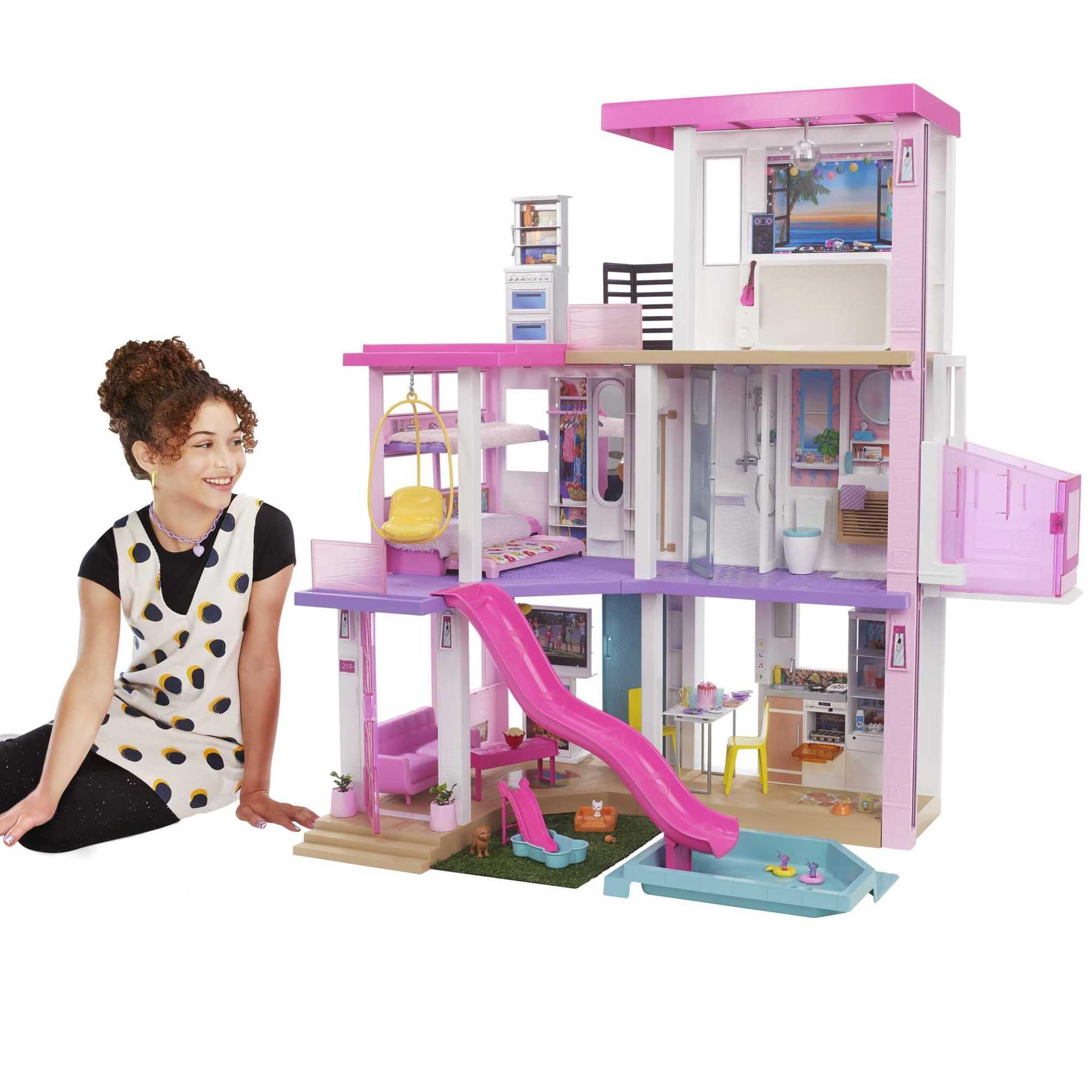 Barbie Dreamhouse - 10 Play Areas | 75+ Pieces | Working Elevator | Ages 3+