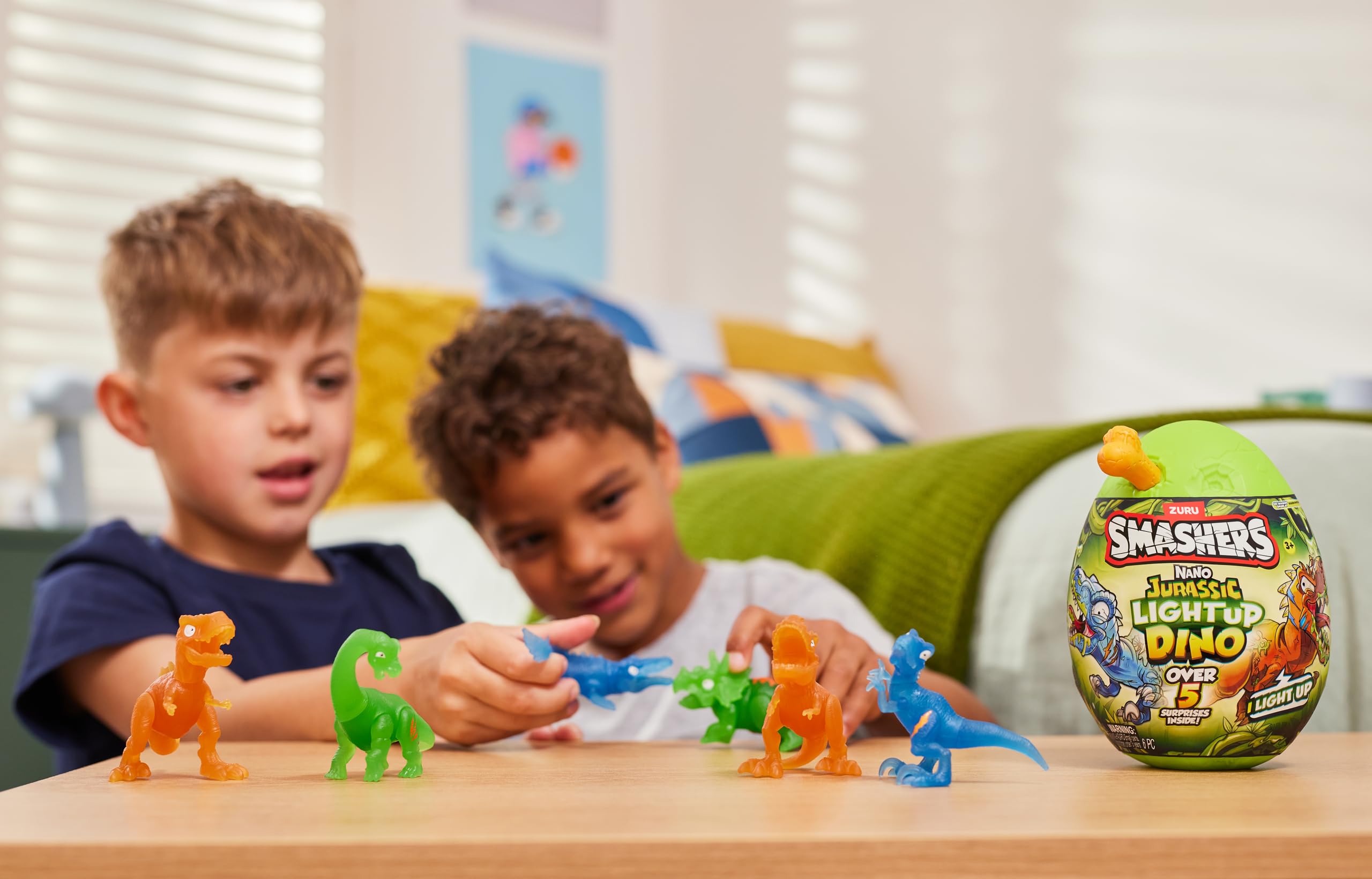 Smashers Nano Jurassic Light Up Dino by ZURU - Glow in the Dark Collectible Dinosaur Toys for Kids 3