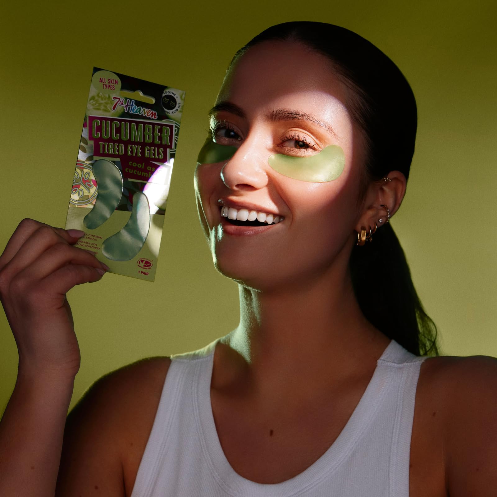 7th Heaven Cucumber Tired Eye Gels with Hyaluronic Acid - De-Puff & Hydrate | 1 Pair (2 Count)