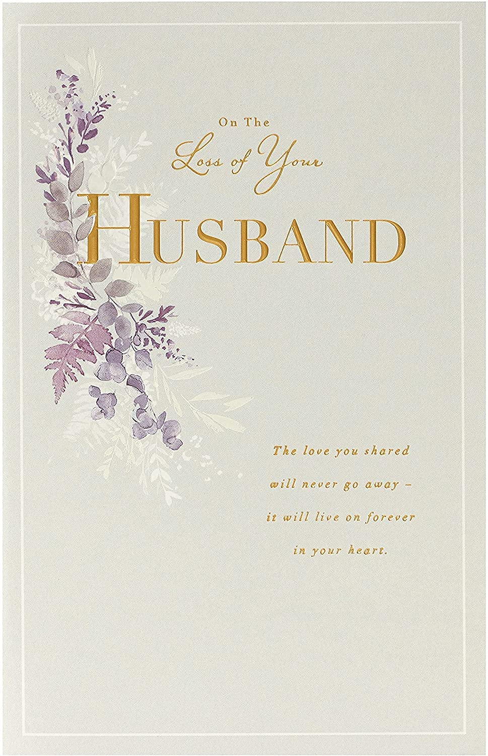 UK Greetings Sympathy Card for Loss of Husband | Metallic Gold Detail | FSC Certified | 21 x 13.7 cm 1
