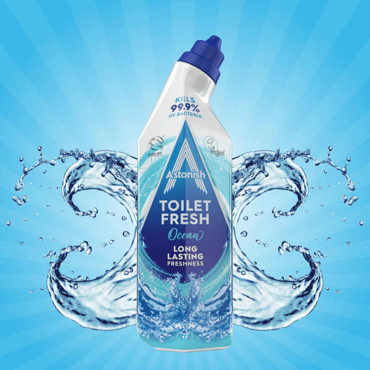 Astonish - Toilet Fresh Gel, Kills 99.9% of Bacteria, Limescale Prevention, Marine & Citrus Scent