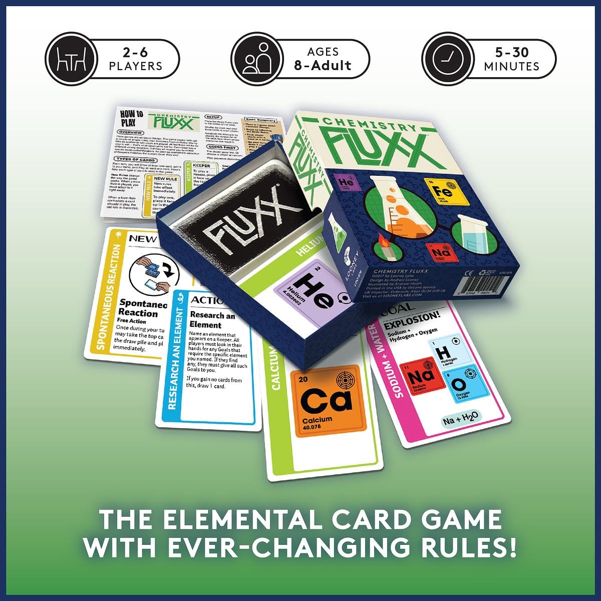 Looney Labs Chemistry Fluxx Board Game - Ages 8+, 2-6 Players, 5-30 Min Playtime 2