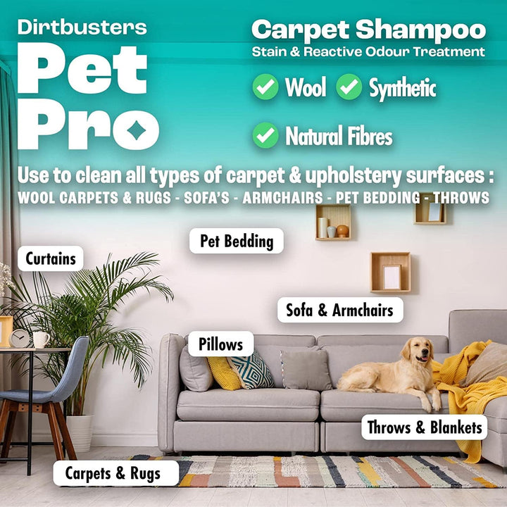 Dirtbusters - Pet Pro Carpet Cleaner Shampoo (1 Litre Concentrate)