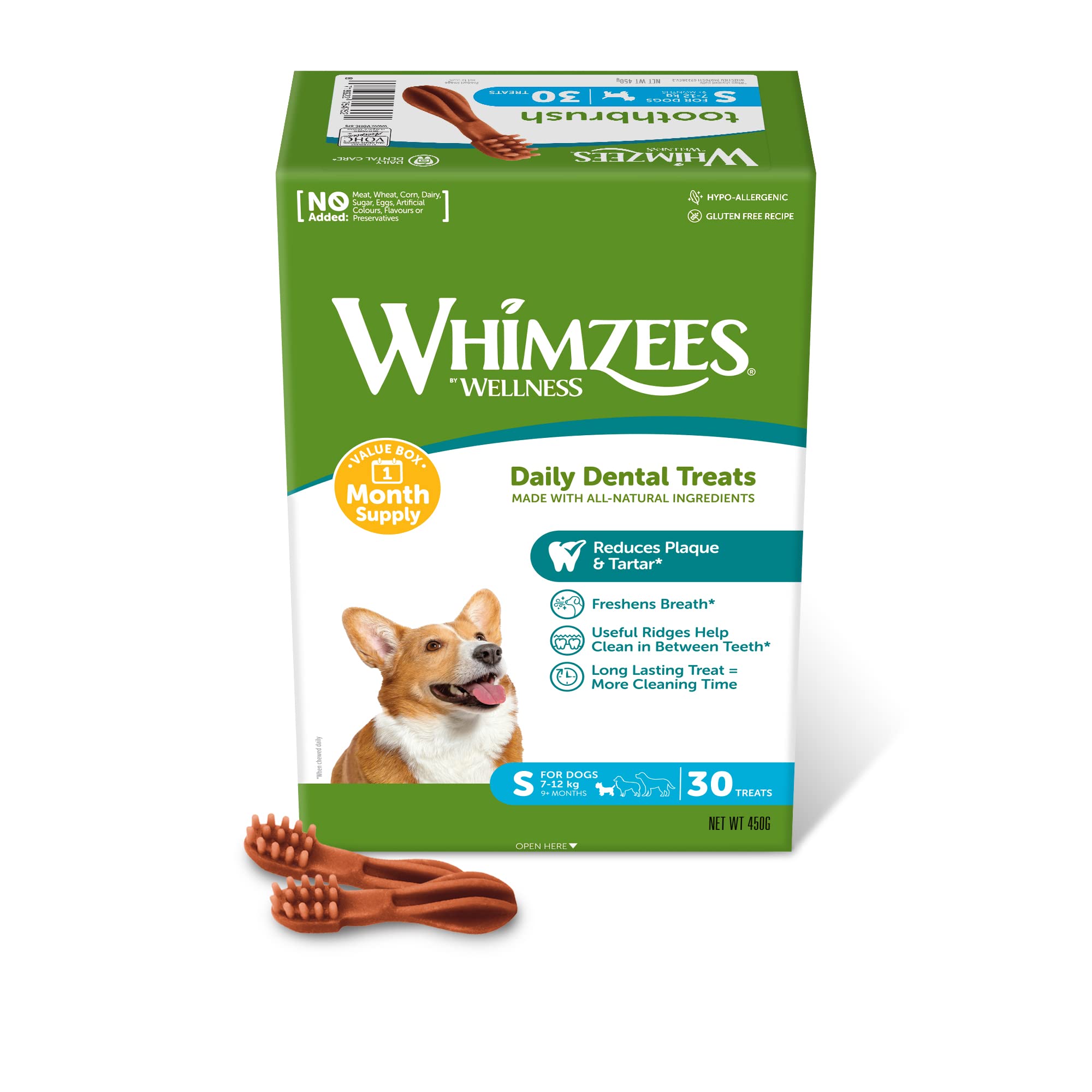 WHIMZEES Natural Grain Free Dog Dental Sticks for Small Breeds | Reduces Plaque by 80% | Vegetable Flavor 1