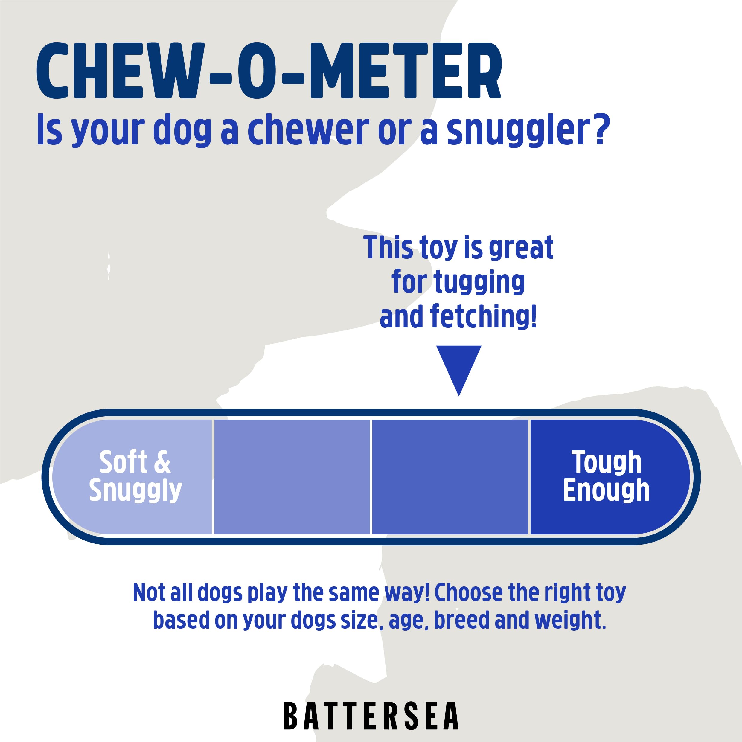 Rosewood Battersea Rope and Rubber Tug Dog Toy - Blue, Durable Chew Toy for Large Breeds 6