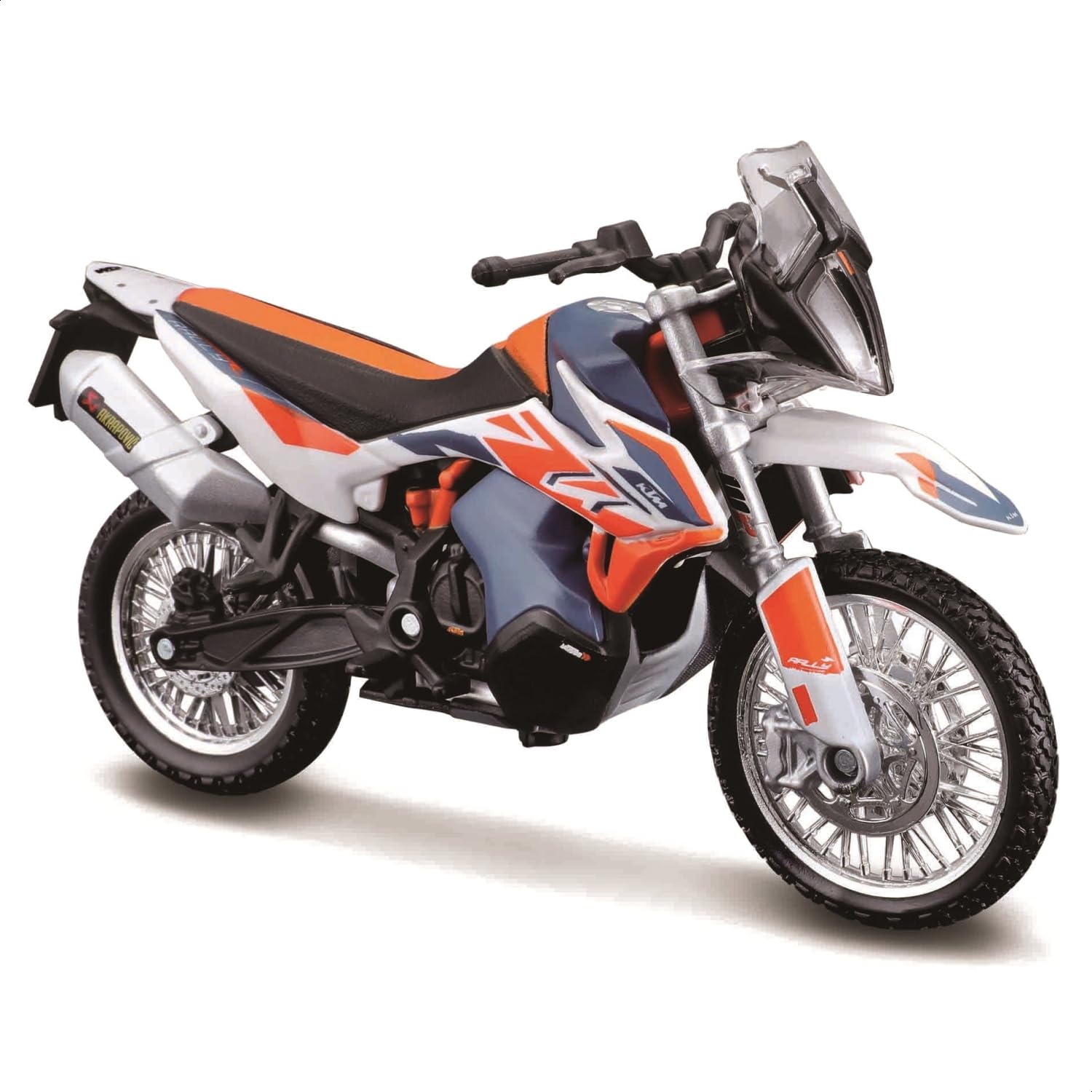Bburago KTM 790 Adventure R Rally Motorbike Die-Cast Model - 1:18 Scale, White