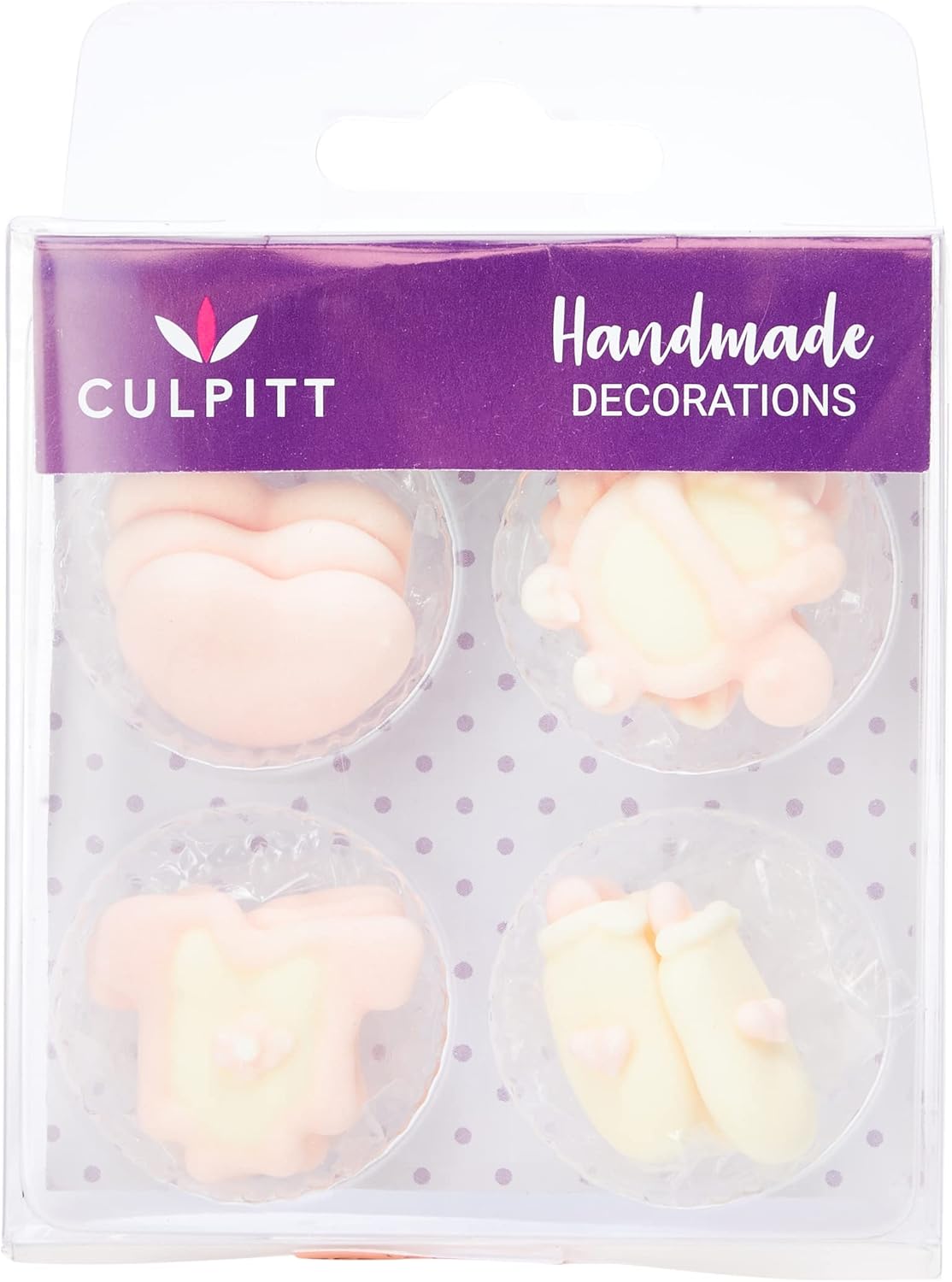 Culpitt Pink Baby Sugar Pipings - Pack of 12 Cake Decorations 4