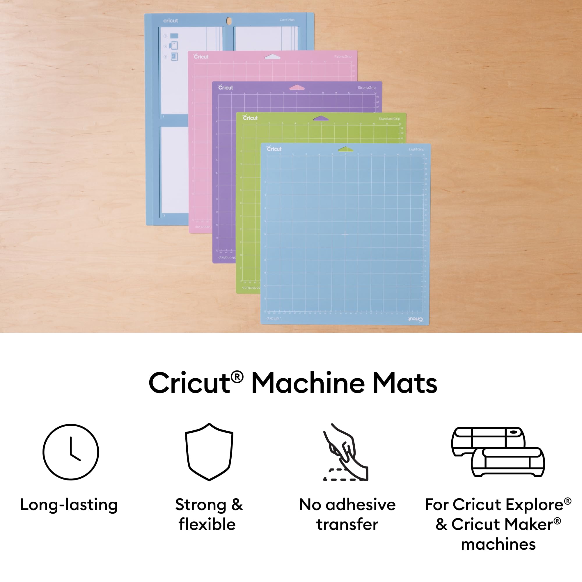 Cricut Standardgrip Cutting Mat 12" x 12" - 3 Pack Green | Compatible with Explore & Maker Machines 2