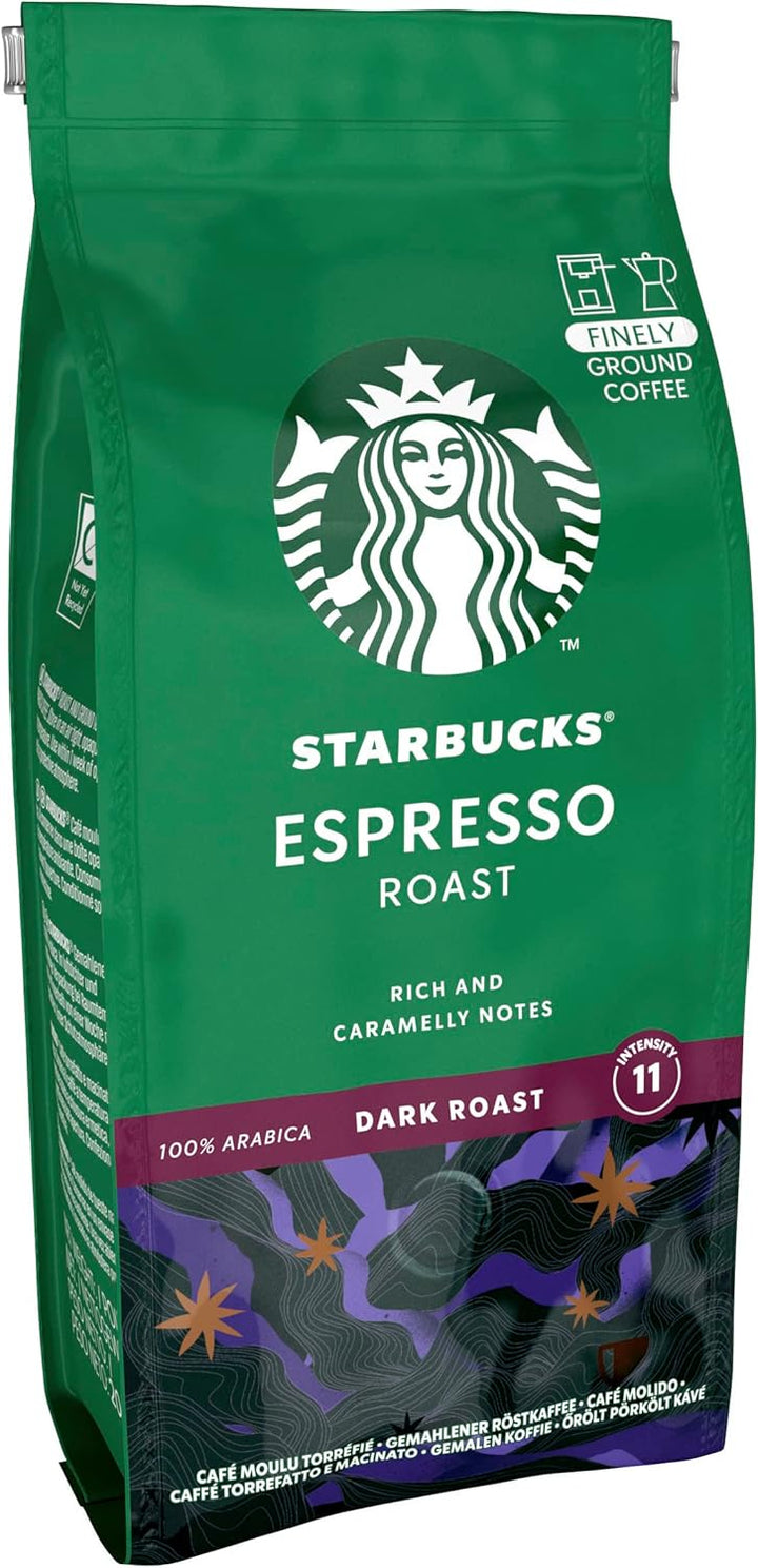 STARBUCKS - Espresso Roast Dark Roast Ground Coffee 200g (Pack of 6)