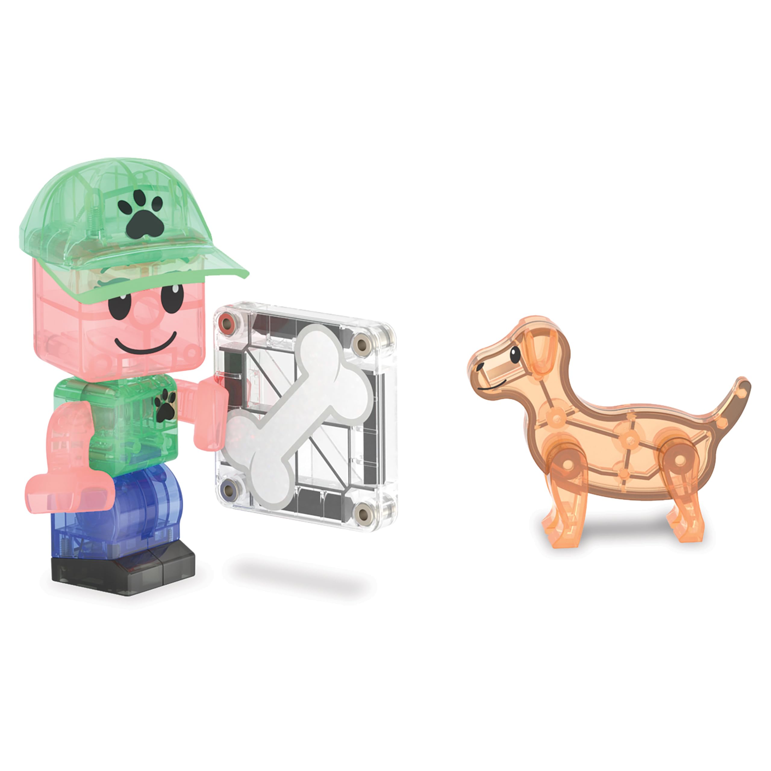 MAGNA-TILES Puppy Park 27-Piece Magnetic Construction Set - Building Toys for Kids 3+ 4