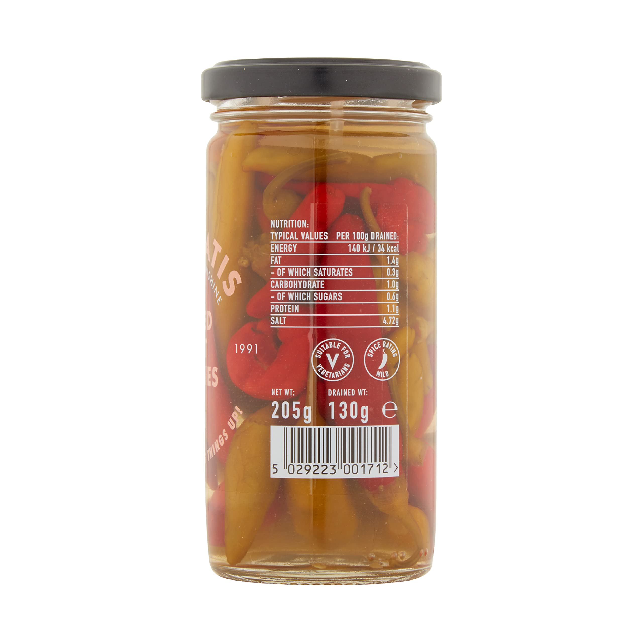Karyatis Mixed Hot Chillies in Brine, Glass Jar, 205 g 2