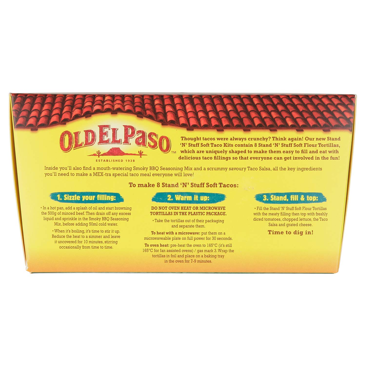 Old El Paso Stand 'N' Stuff Smoky BBQ Soft Taco Kit 345g (Pack of 4) 3