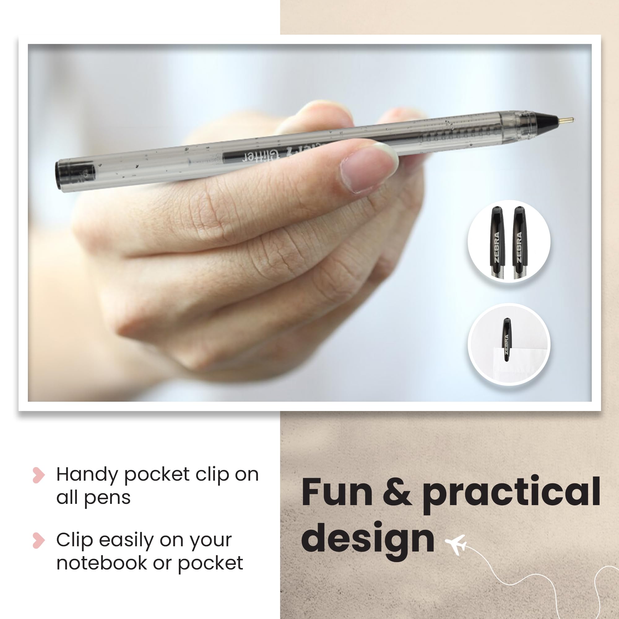 Zebra Pen Doodlerz Gel Stick Pen - 1.0mm Bold Point, Black Ink, 5-Pack 6