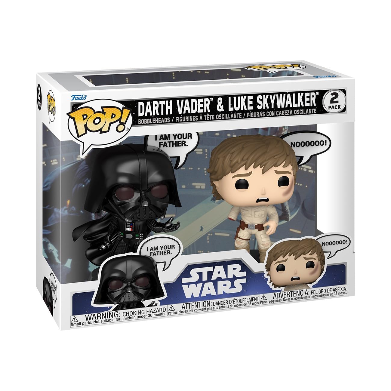 Funko Pop! Star Wars: Darth Vader & Luke 2-Pack Vinyl Collectible Figures