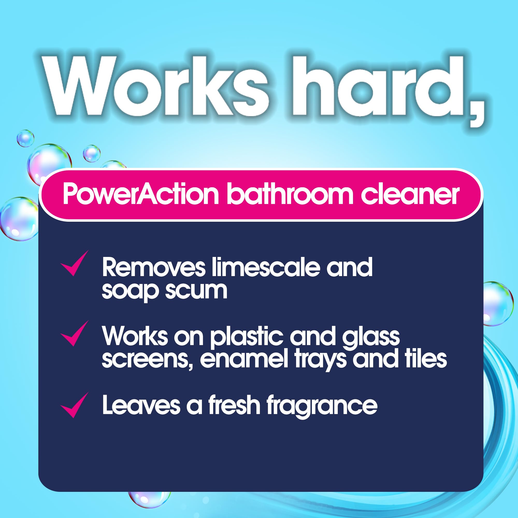 Ecozone PowerAction Bathroom Cleaner - Powerful Limescale Remover & Soap Scum Spray | 750 ml Liquid 3