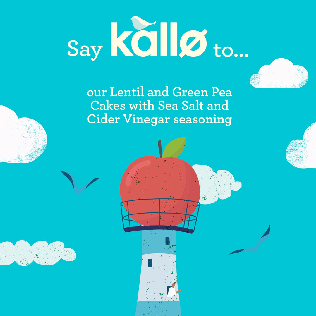 Kallo Sea Salt & Cider Vinegar Veggie Cakes, Lentil & Pea Puffed Crackers, Gluten Free, Vegan, 40 Cal per Slice