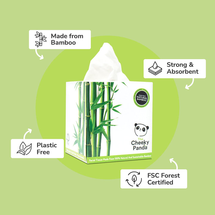 The Cheeky Panda - 100% Bamboo Facial Tissue Cube (Pack of 56)