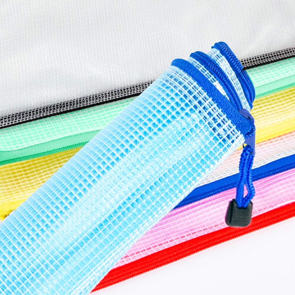 GoodtoU 36PCS A4 Plastic Zip Lock Wallets - Extra Thick, Water Resistant Mesh Document Folders 6