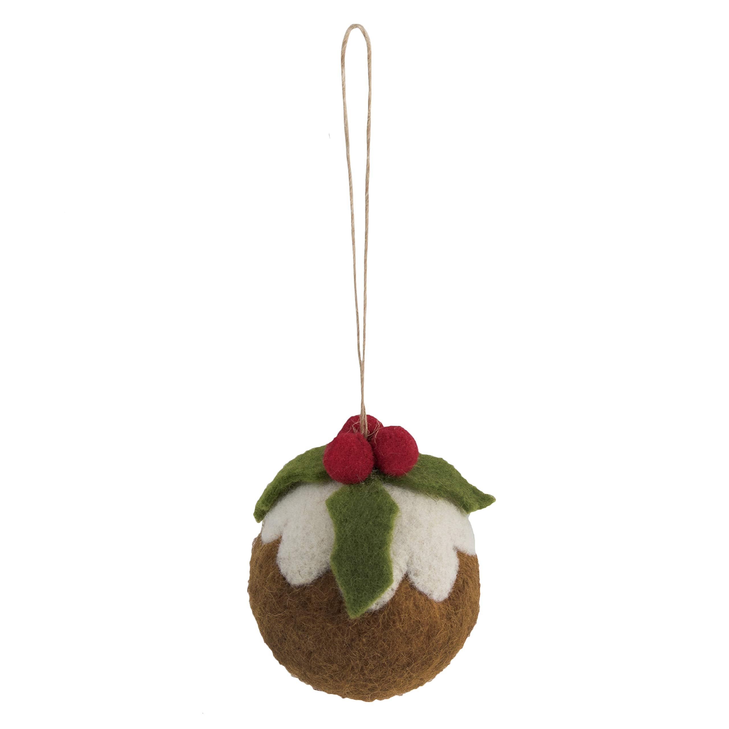 Trimits Christmas Pudding Needle Felting Craft Kit - Beginner-Friendly DIY Ornament Set