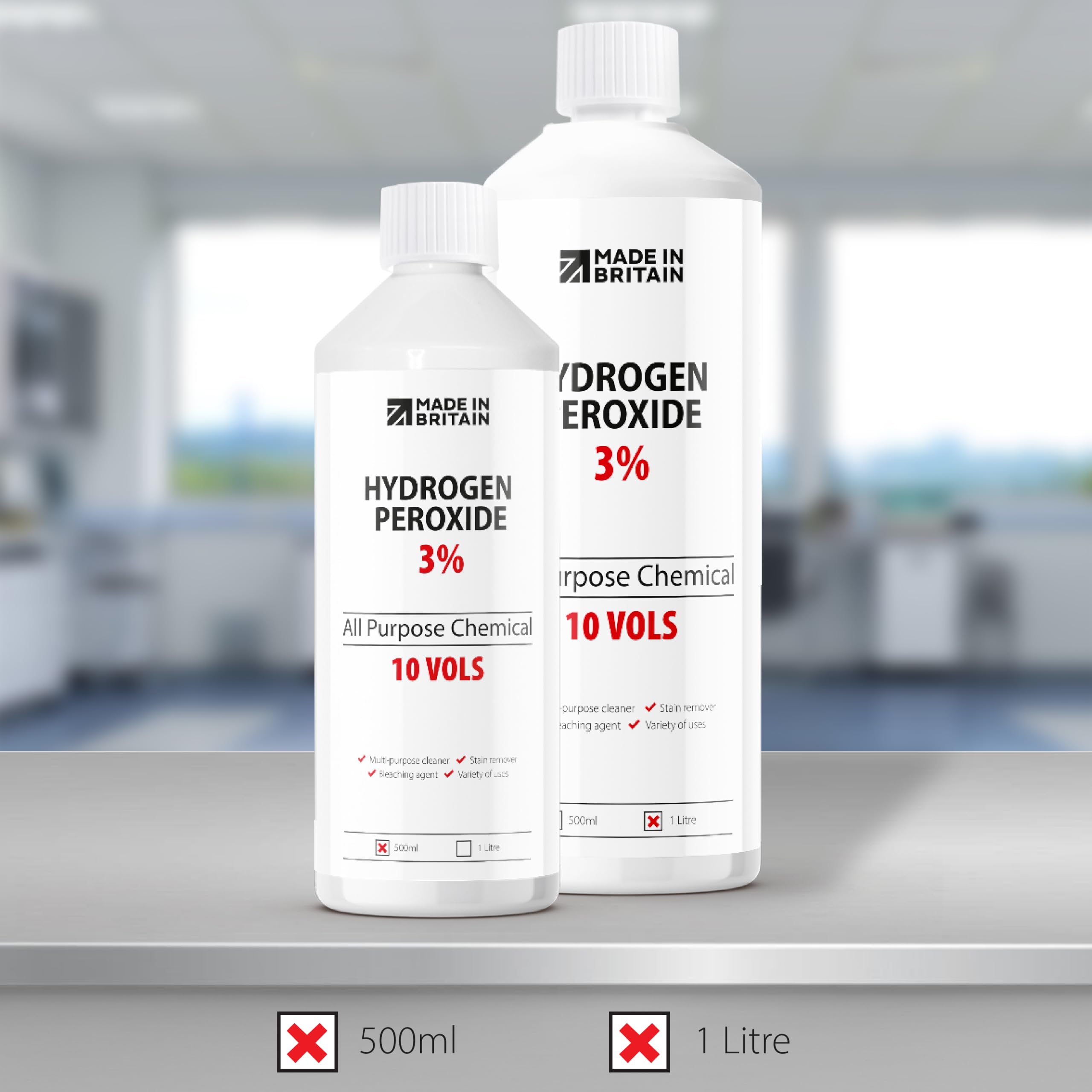 ChemLab McKLords Hydrogen Peroxide 3% Multi-Purpose Cleaner | 1 Litre Liquid | Made in UK 6