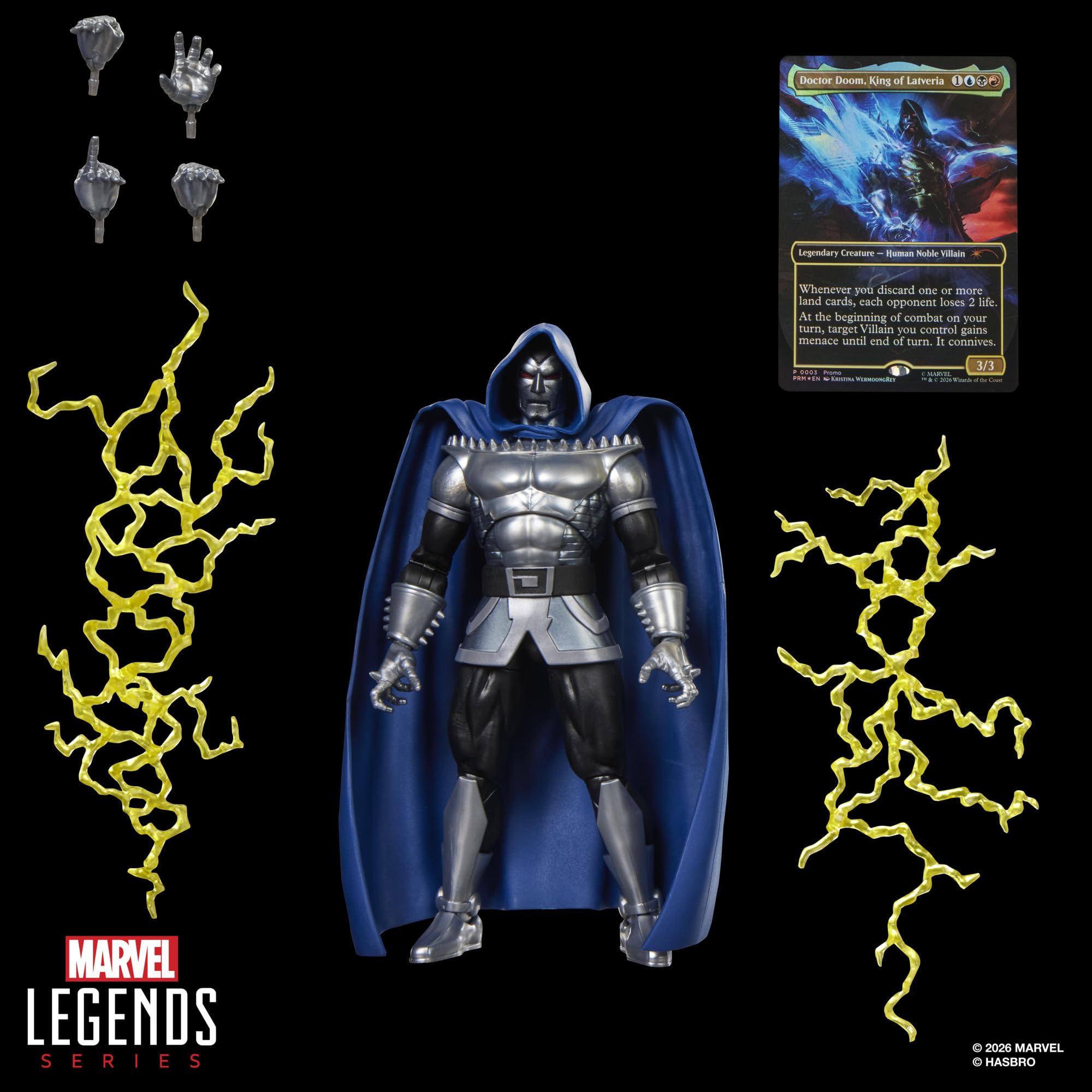 Marvel Legends Doctor Doom 2099 Action Figure - 15cm Scale, Includes Collectible Card 9