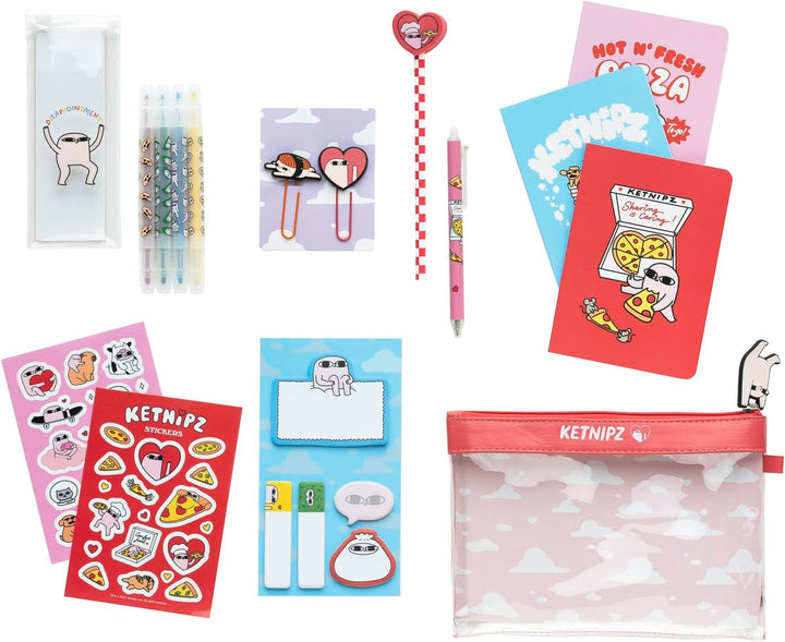 Grupo Erik Ketnipz Stationery Set | Disney Pencil Case with A6 Notebooks, Highlighters, Stickers & Accessories (GE-KN-001)