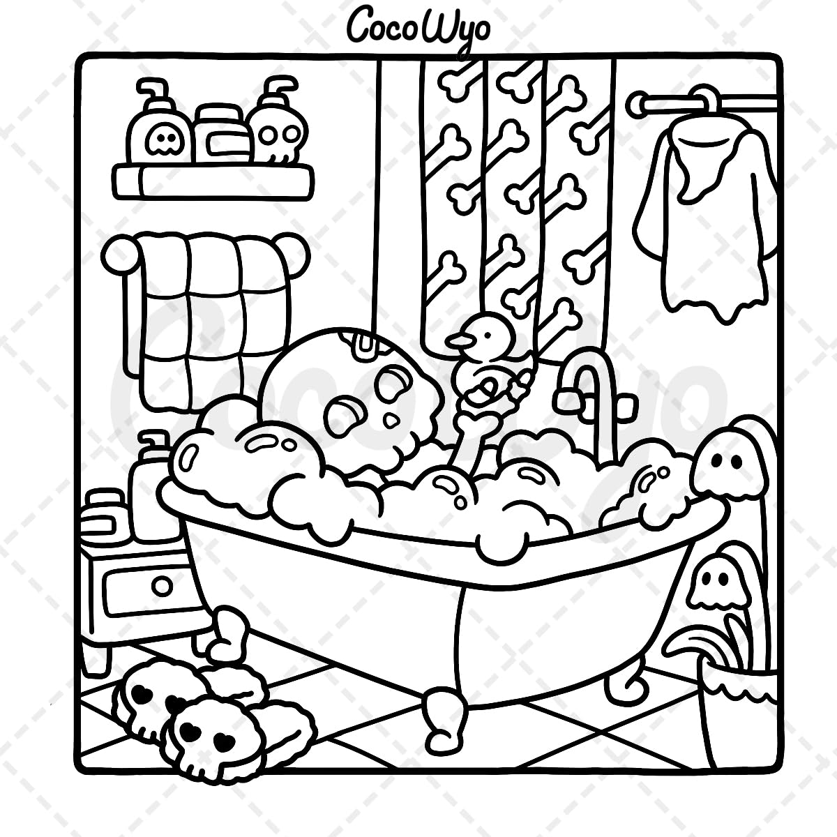 Coco Wyo Spooky Cutie Coloring Book - Adorable Creepy Designs for Stress Relief | Paperback