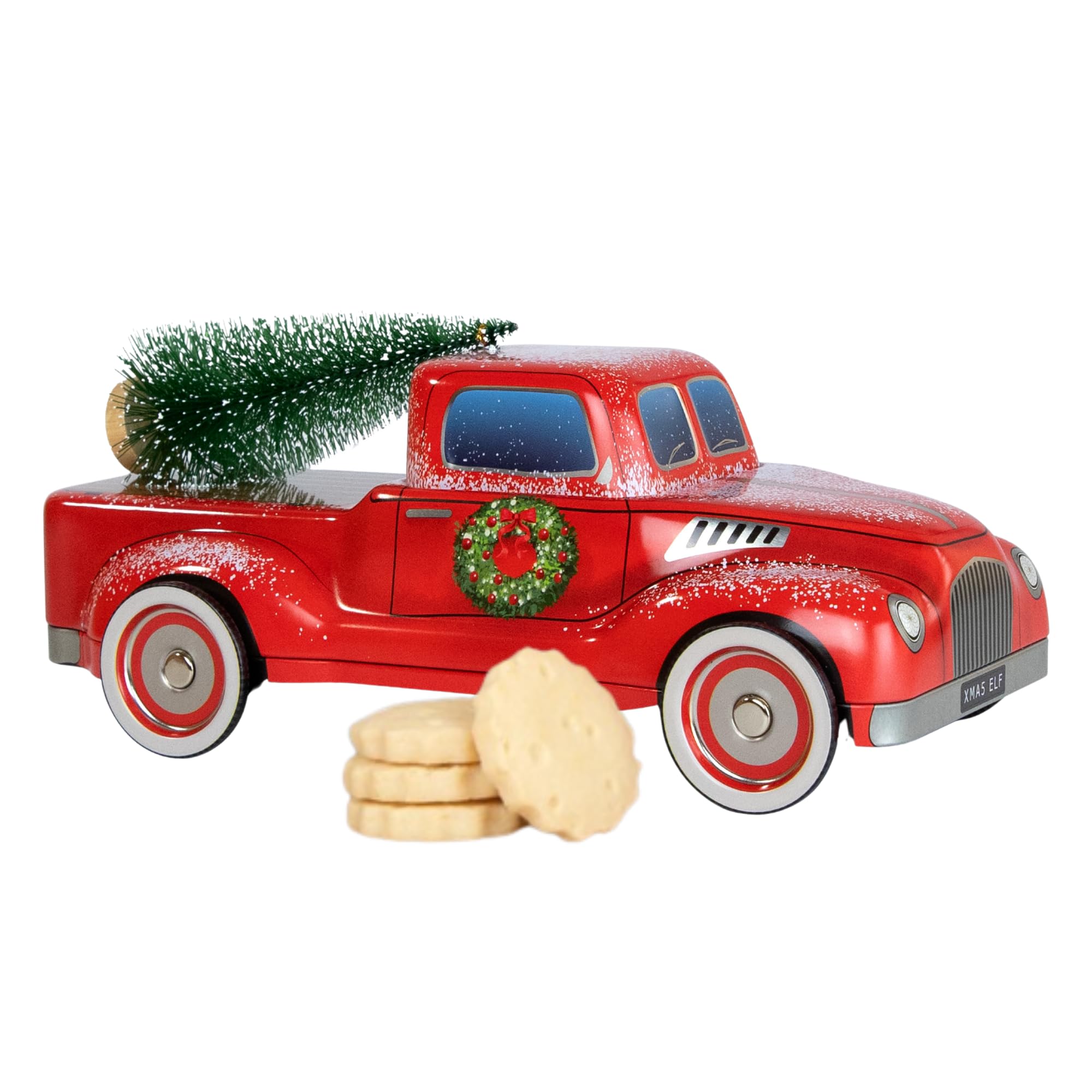 The Silver Crane Co. - Christmas Truck with Tree Biscuits Tin Shortbread Gift