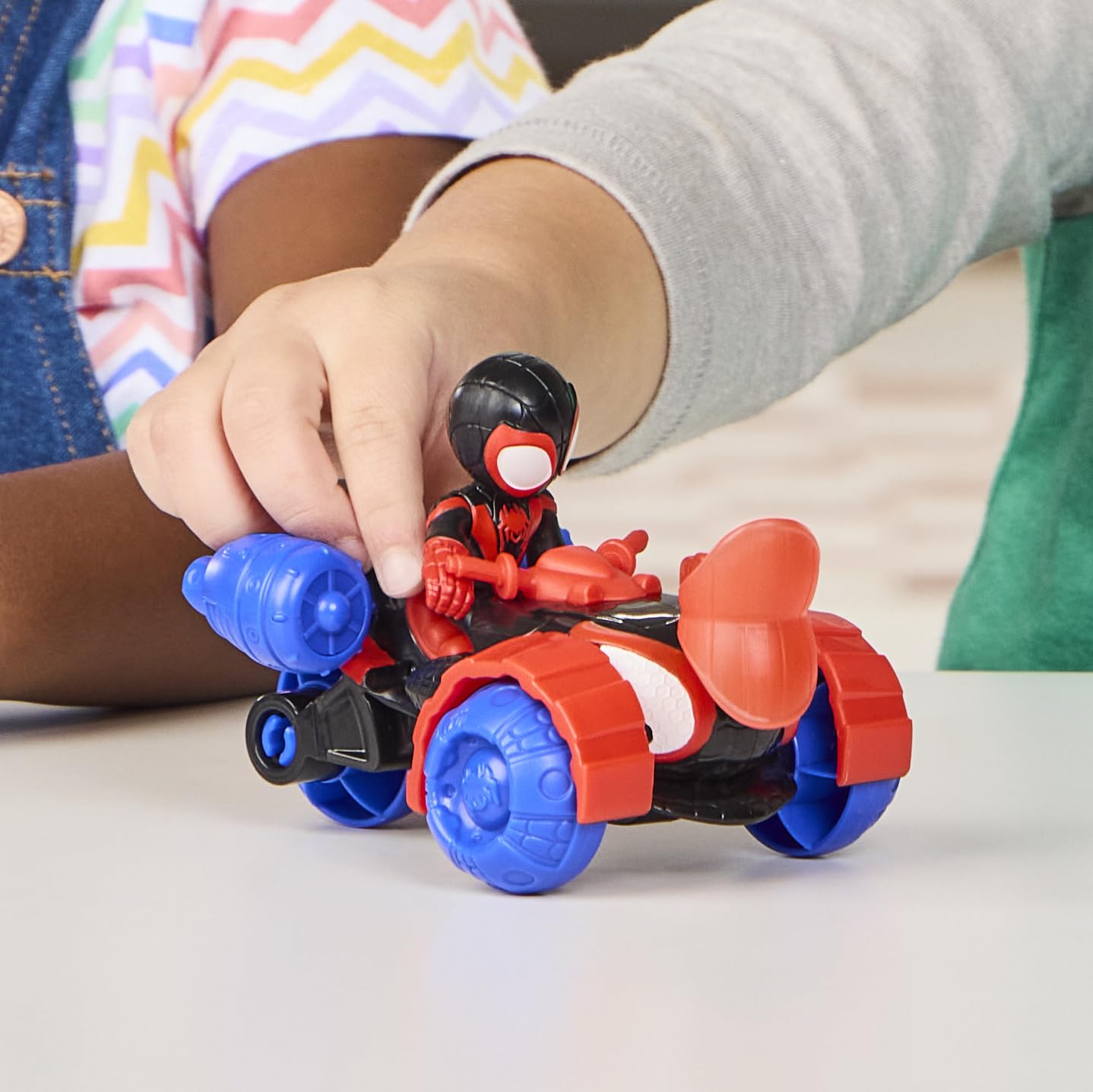 SPIDEY AND HIS AMAZING FRIENDS Miles 'Spin' Morales Techno-Racer Toy | 3-inch Figure | Ages 3+