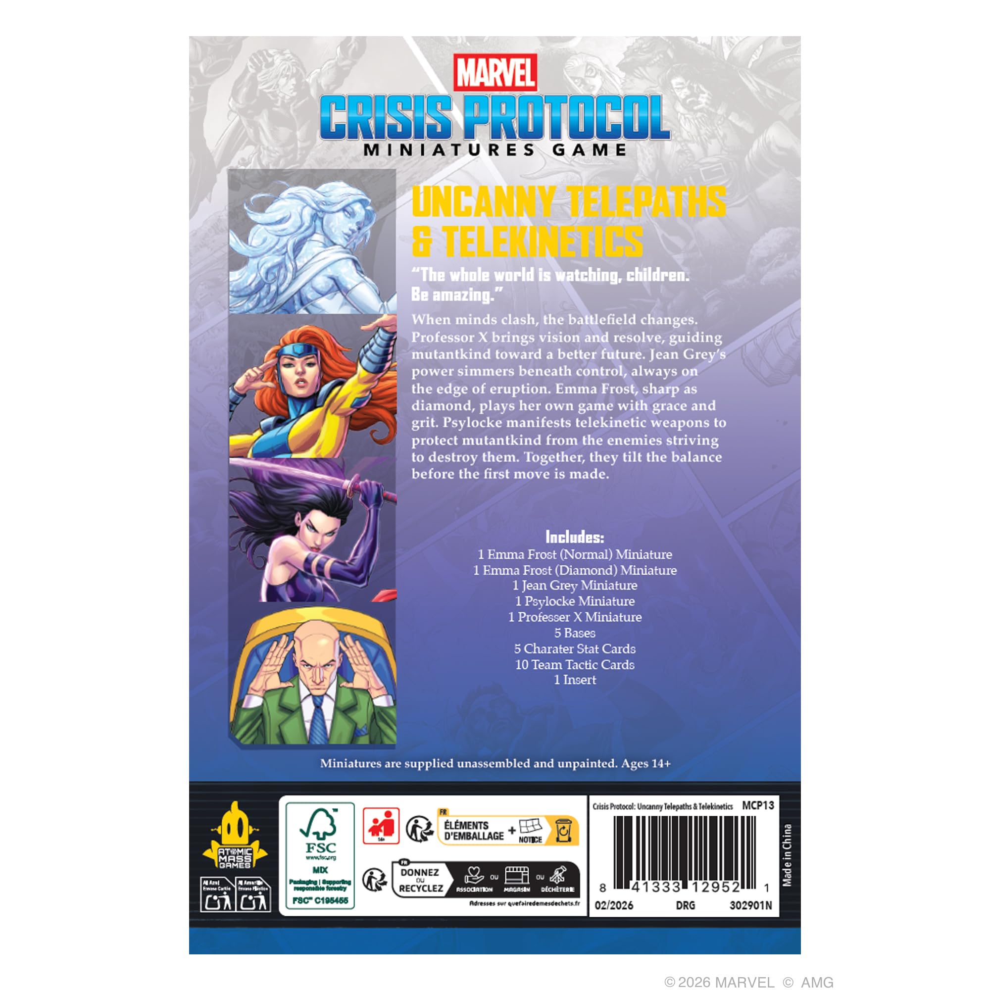 Asmodee Marvel: Crisis Protocol Uncanny Telepaths & Telekinetics Pack | 5 Miniatures | Ages 14+
