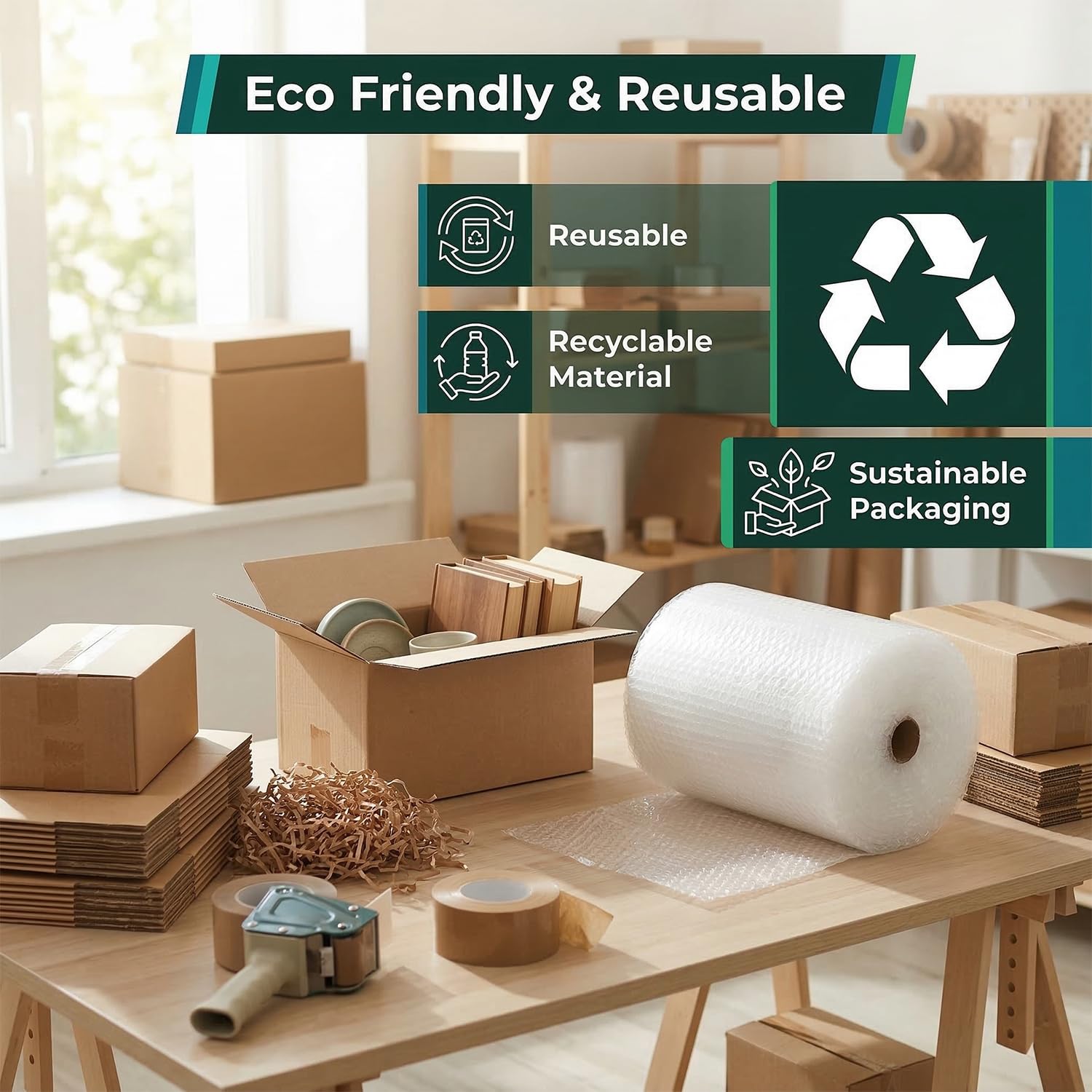 Inkspire Bubble Wrap Roll - 300mm x 10m | Heavy Duty Strength | Eco-Friendly & Reusable 5