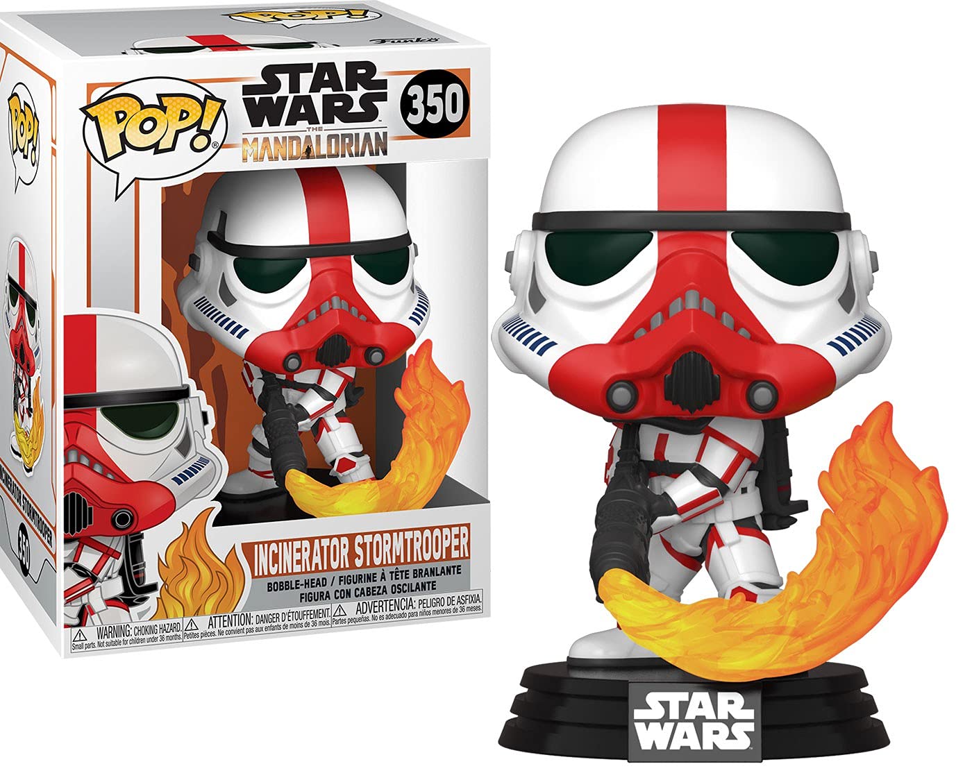 Funko Pop! Star Wars: The Mandalorian - Incinerator Stormtrooper with Red Stripe Vinyl Figure