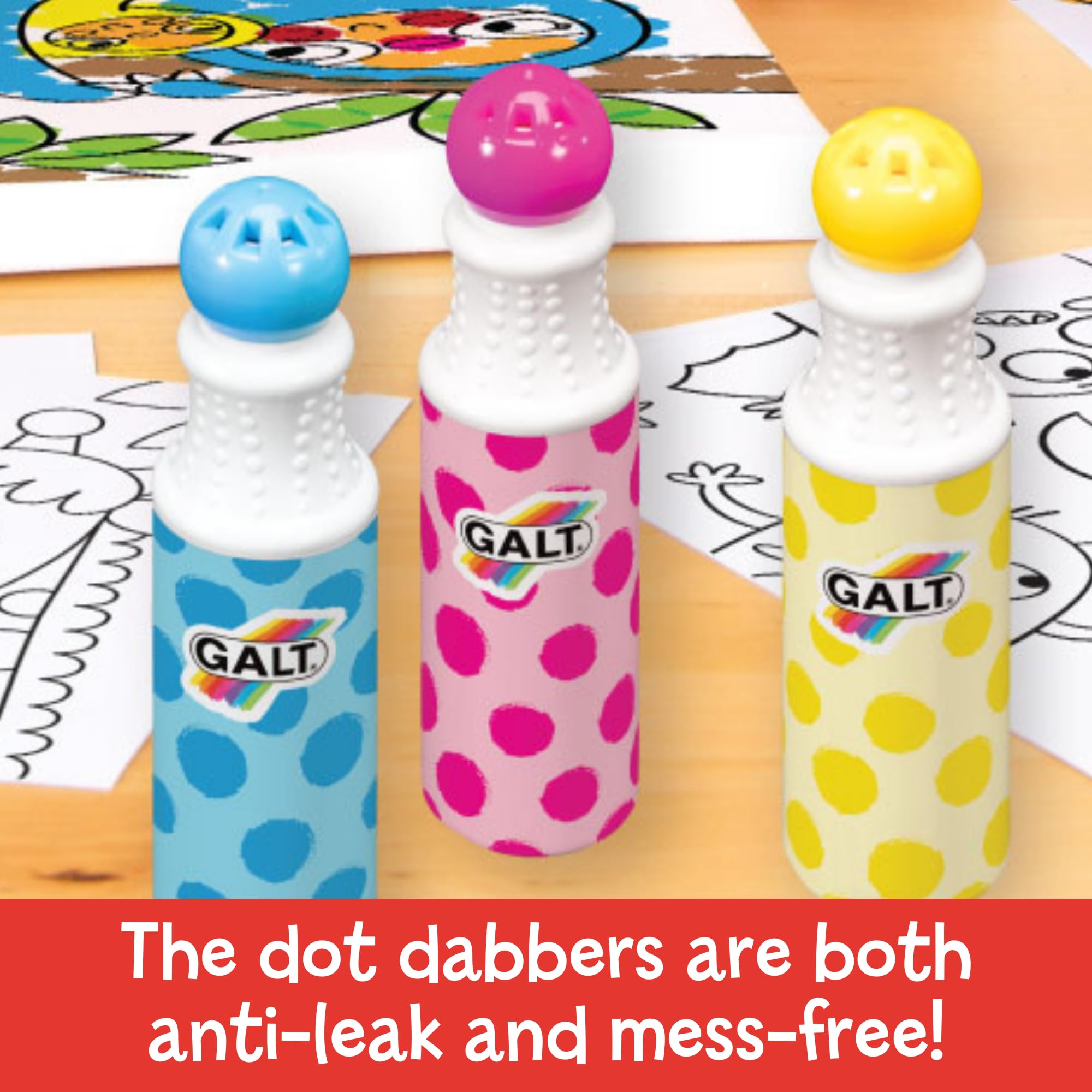 Galt Dot & Dab Craft Kit for Kids - Mess-Free Dot Art Set with 7 Anti-Leak Dabbers 10