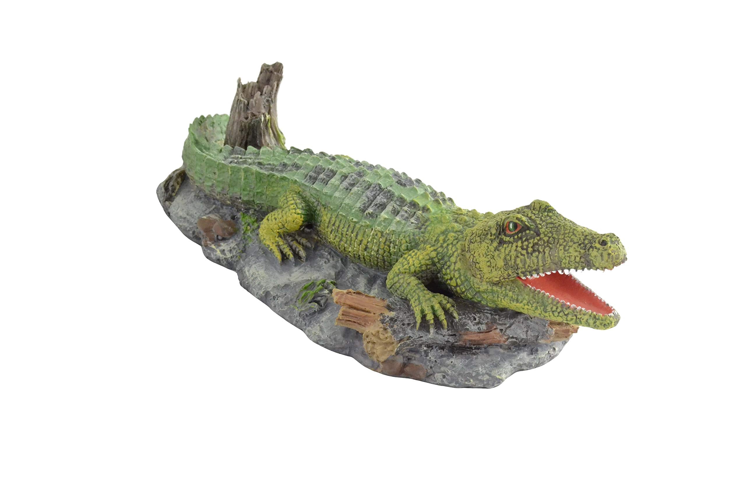 Supa Air Operated Crocodile Ornament - Interactive Aeration | Non-Toxic Resin | Green 4