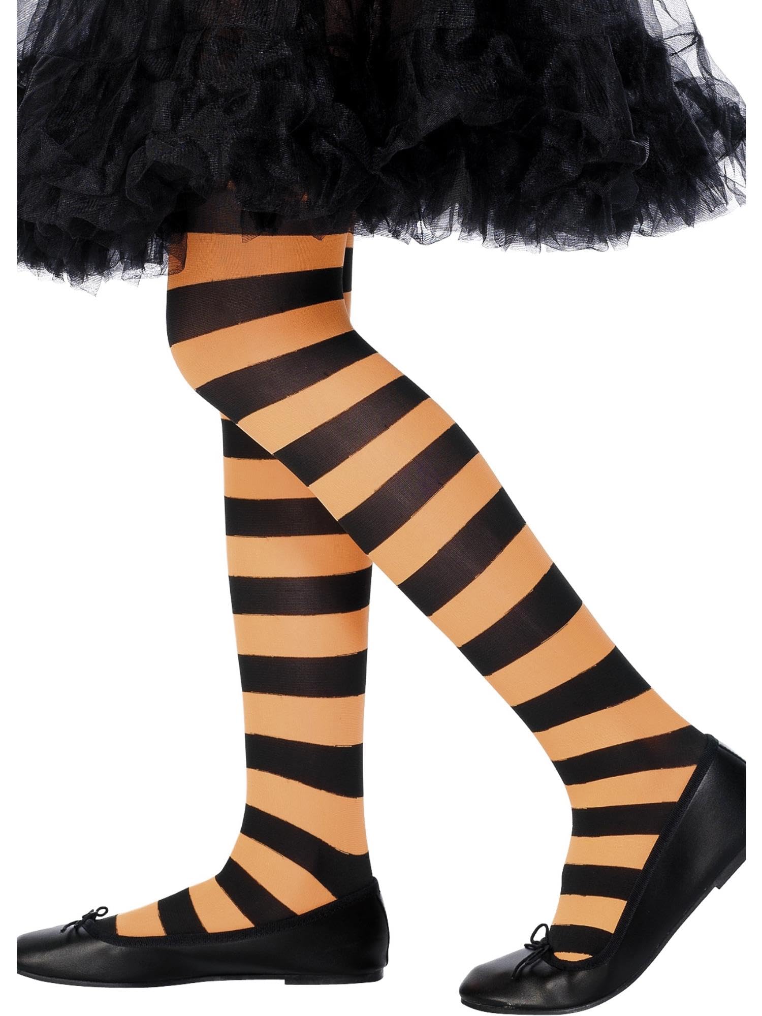 Smiffys Orange & Black Tights - Kids Age 6-12