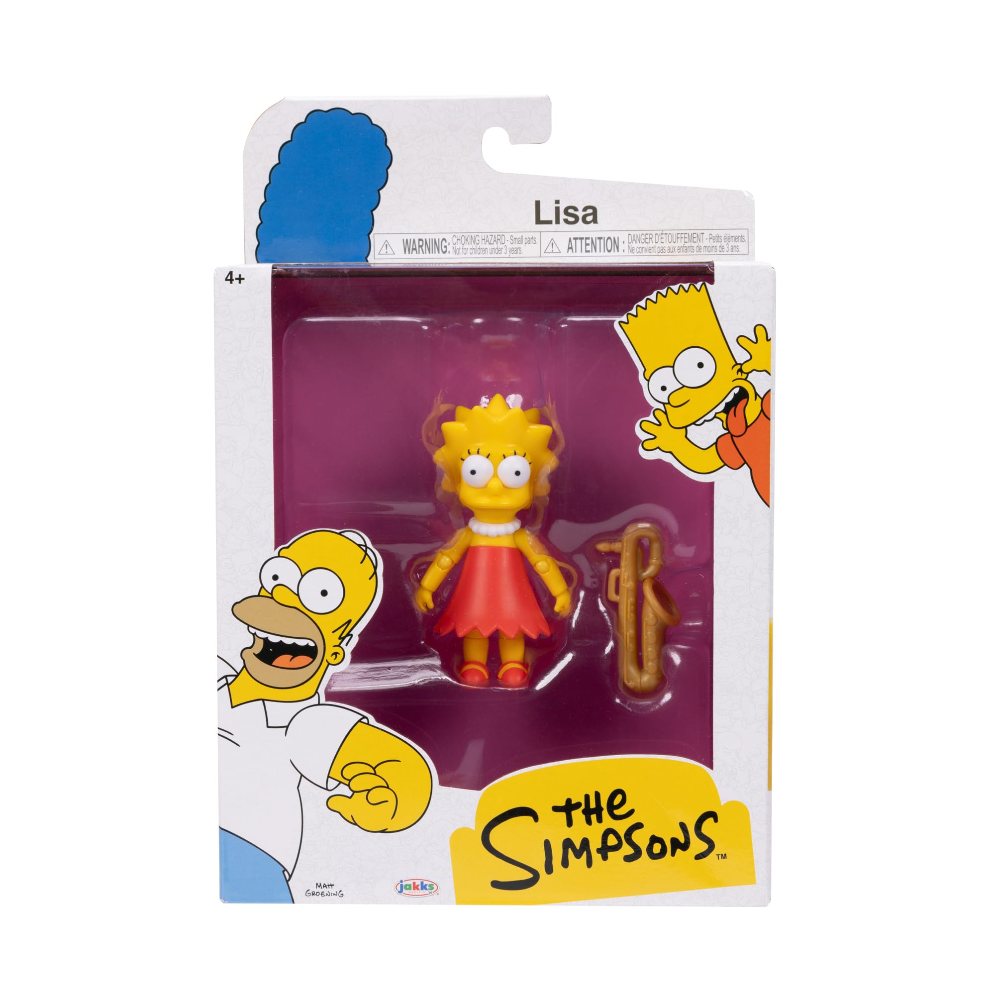 JAKKS Pacific The Simpsons - Lisa Simpson 12.7cm Action Figure with Saxophone 12