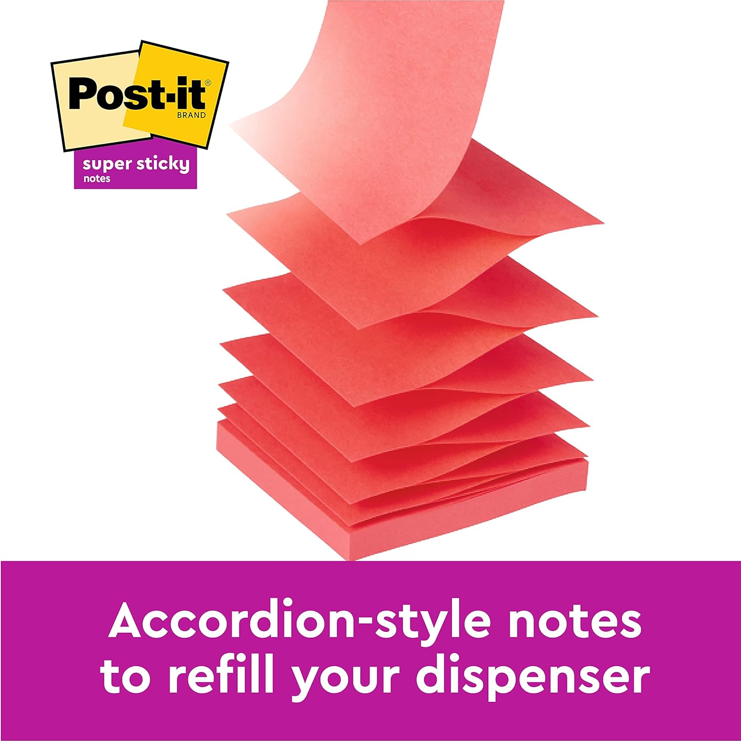 Post it Notes Super Sticky Notes Value Pack, 76 x 76 mm, Assorted Colours, Pack of 24 (90 Sheets Per Pad)