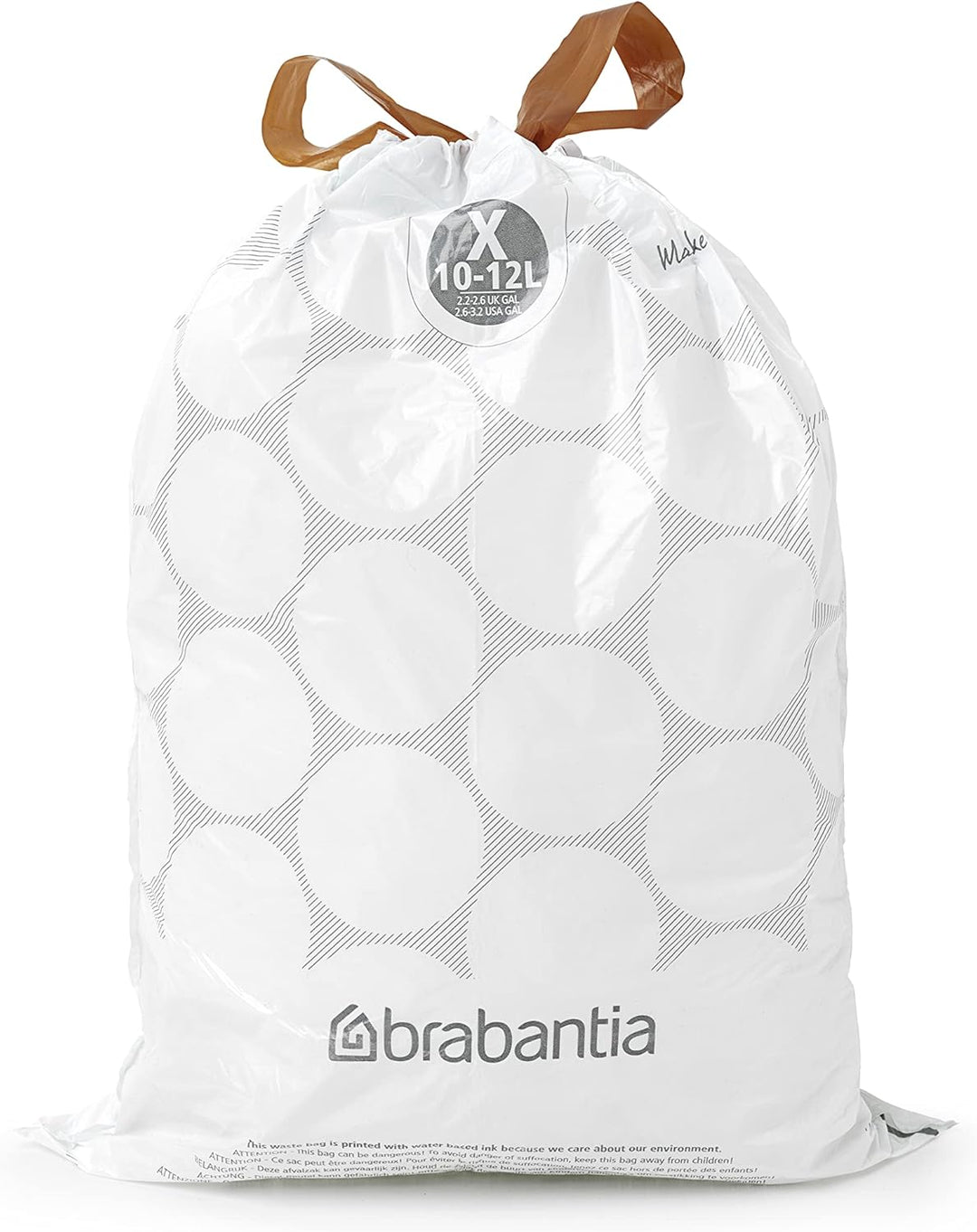 Brabantia PerfectFit Bin Liners Multipack - Size X (10-12 Litre) - Extra Strong Plastic with Tie-Tape