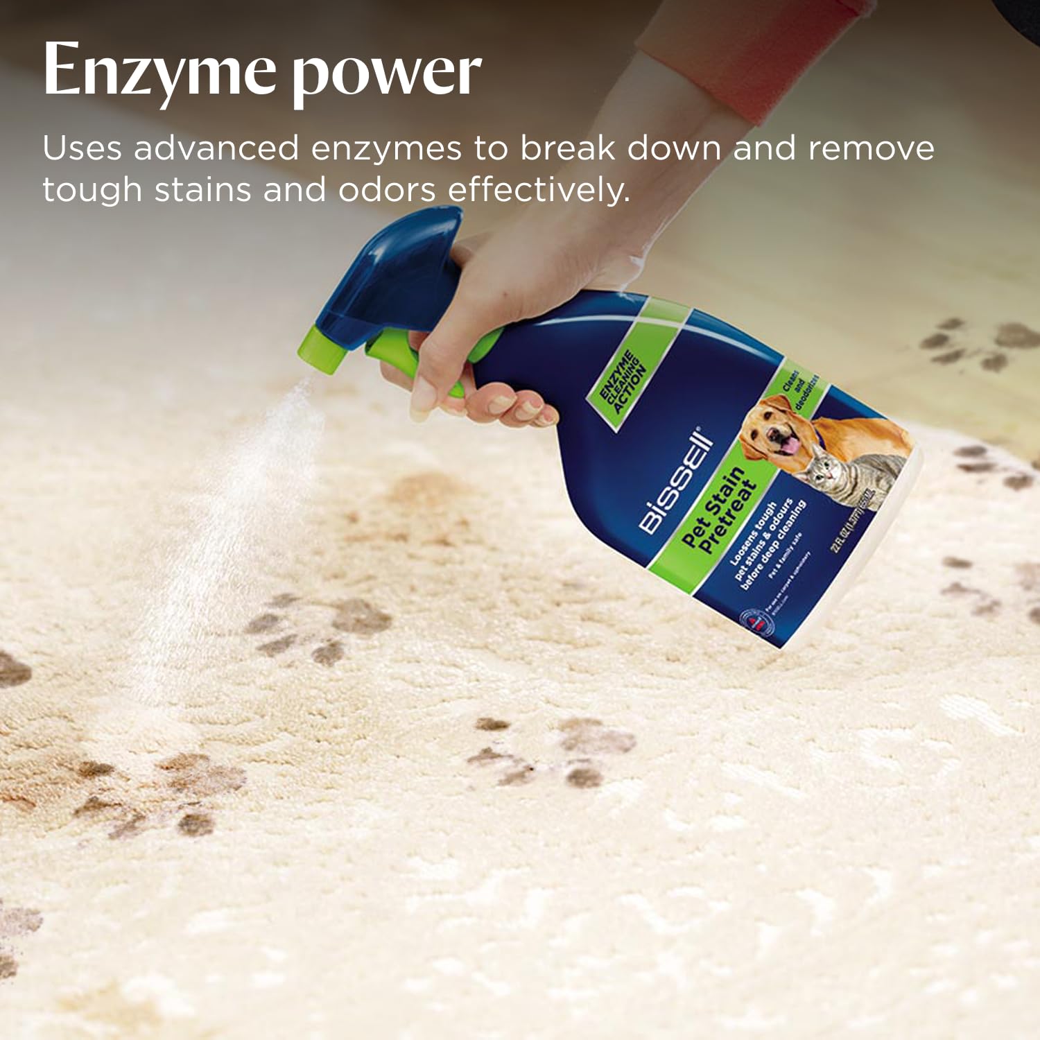 BISSELL Pet Stain Pre-Treat Spray for Carpet & Upholstery - Enzyme Cleaning Action | 650 ml 4