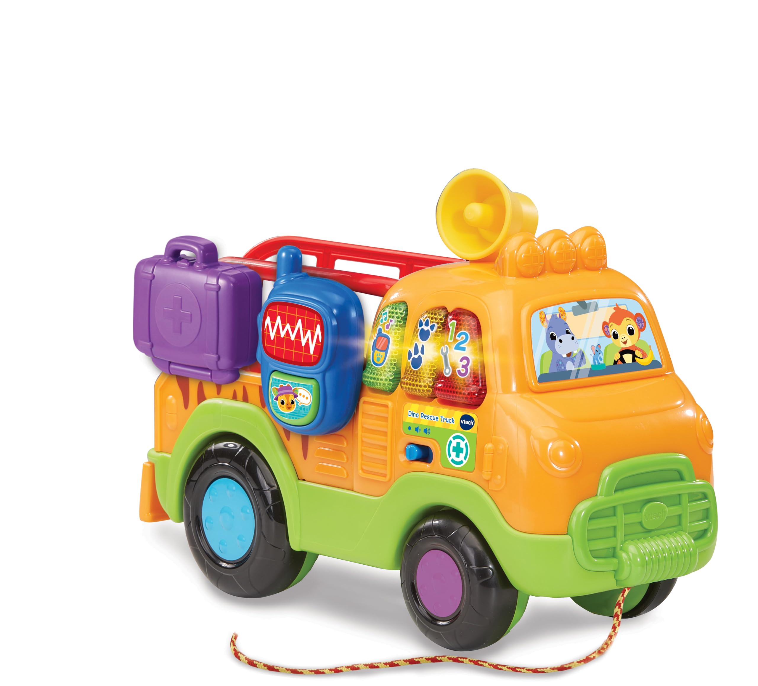 VTech Dino Rescue Truck - Pull-Along Role-Play Toy with Sound, Music & Lights