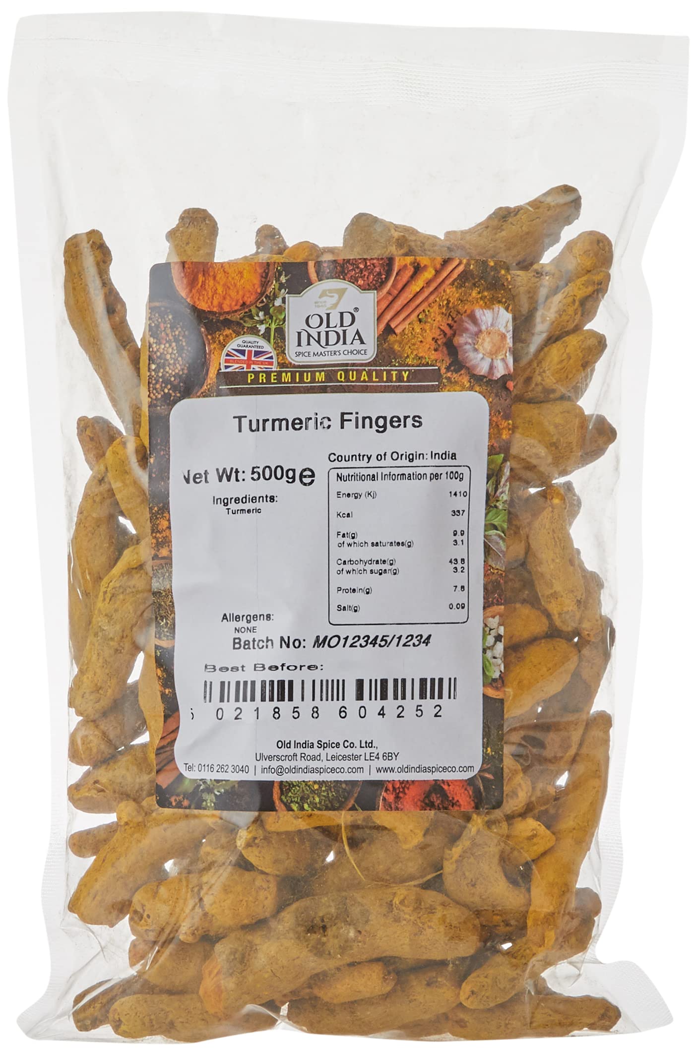 Old India Turmeric Fingers Whole Spice | 500g Natural Stick Form 1