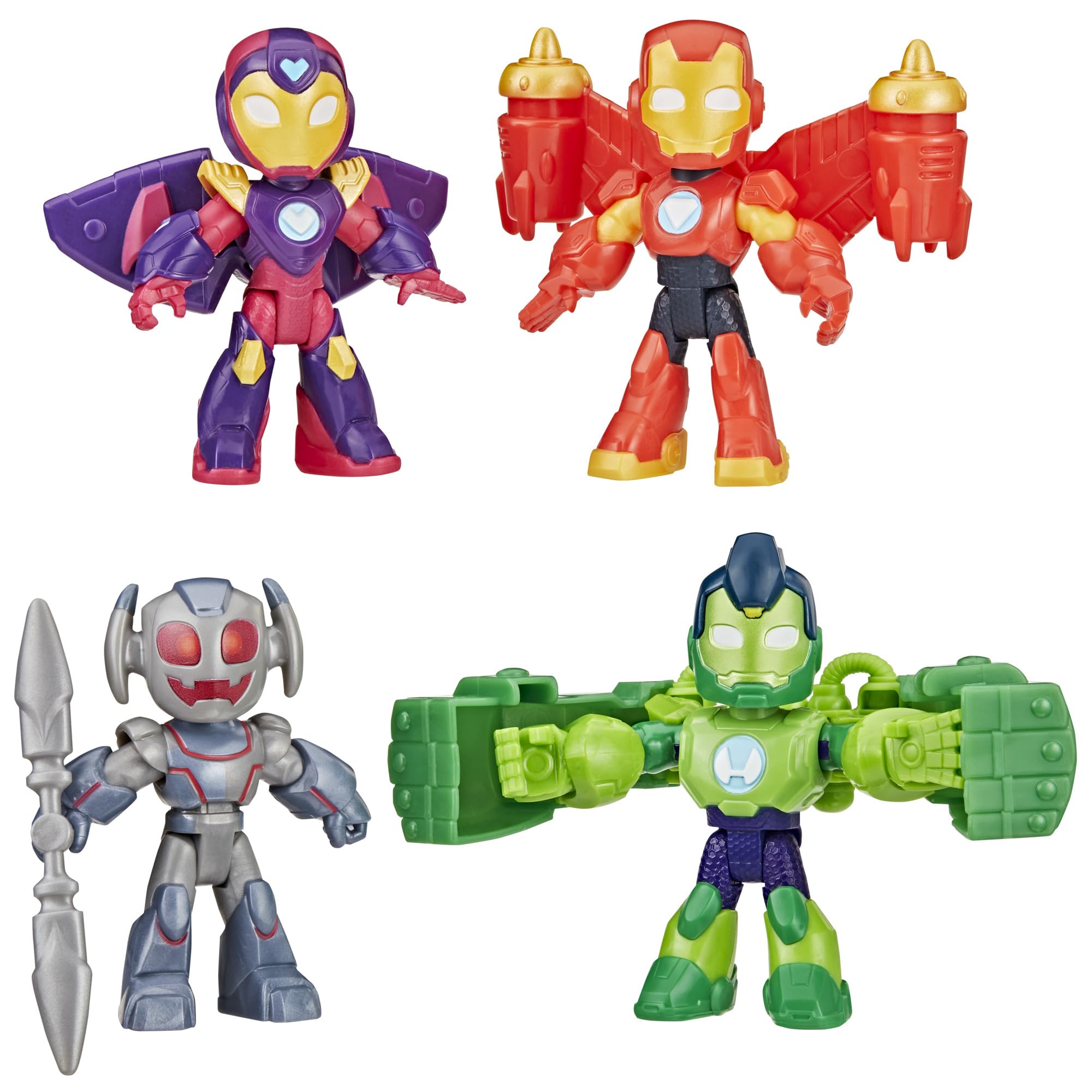 Marvel Iron Man Armor Figure Pack with Iron Hulk, Ironheart, Ultron | Ages 3+ 1