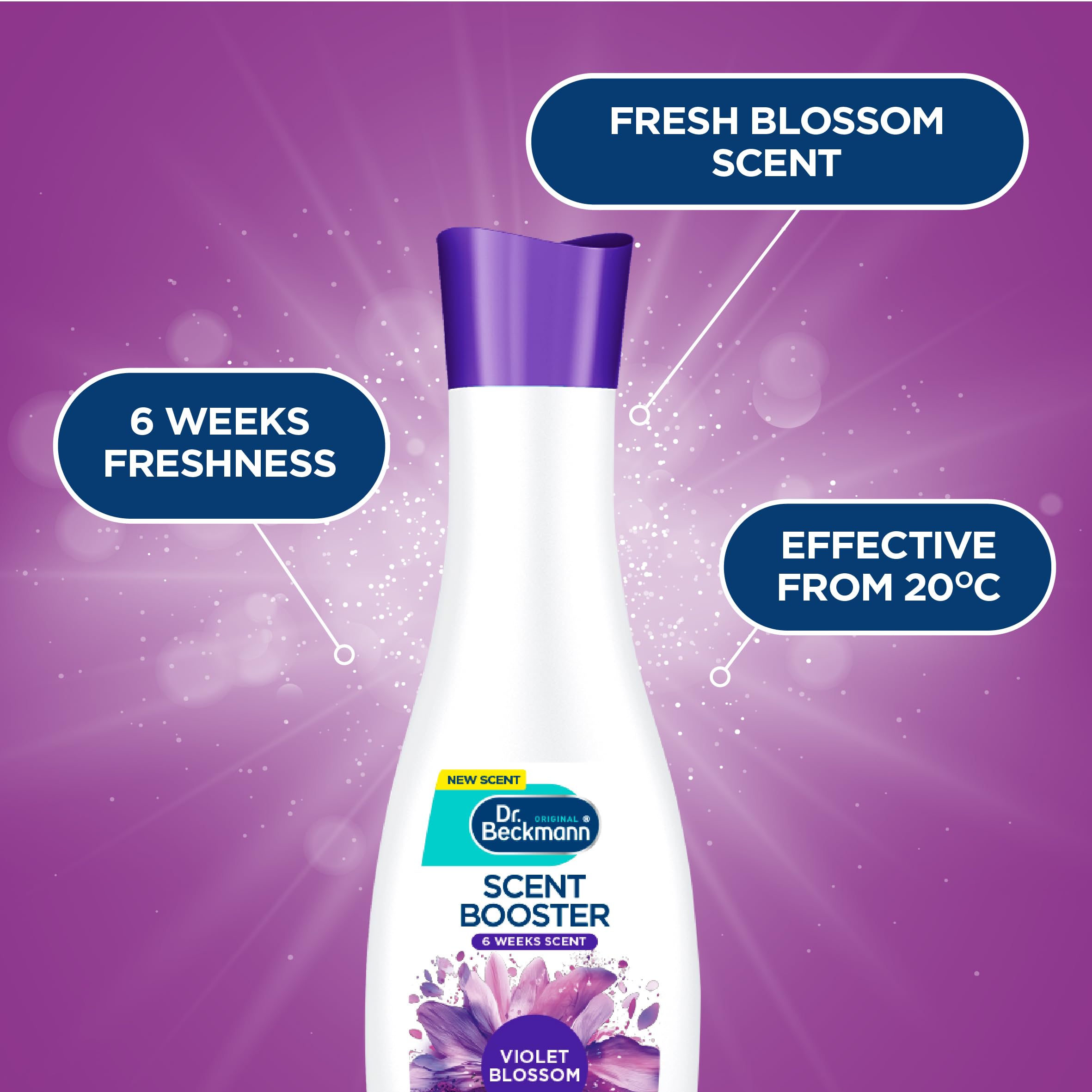 Dr. Beckmann Scent Booster Violet Blossom Liquid Fabric Softener | 250 ml | Up to 6 Weeks Scent