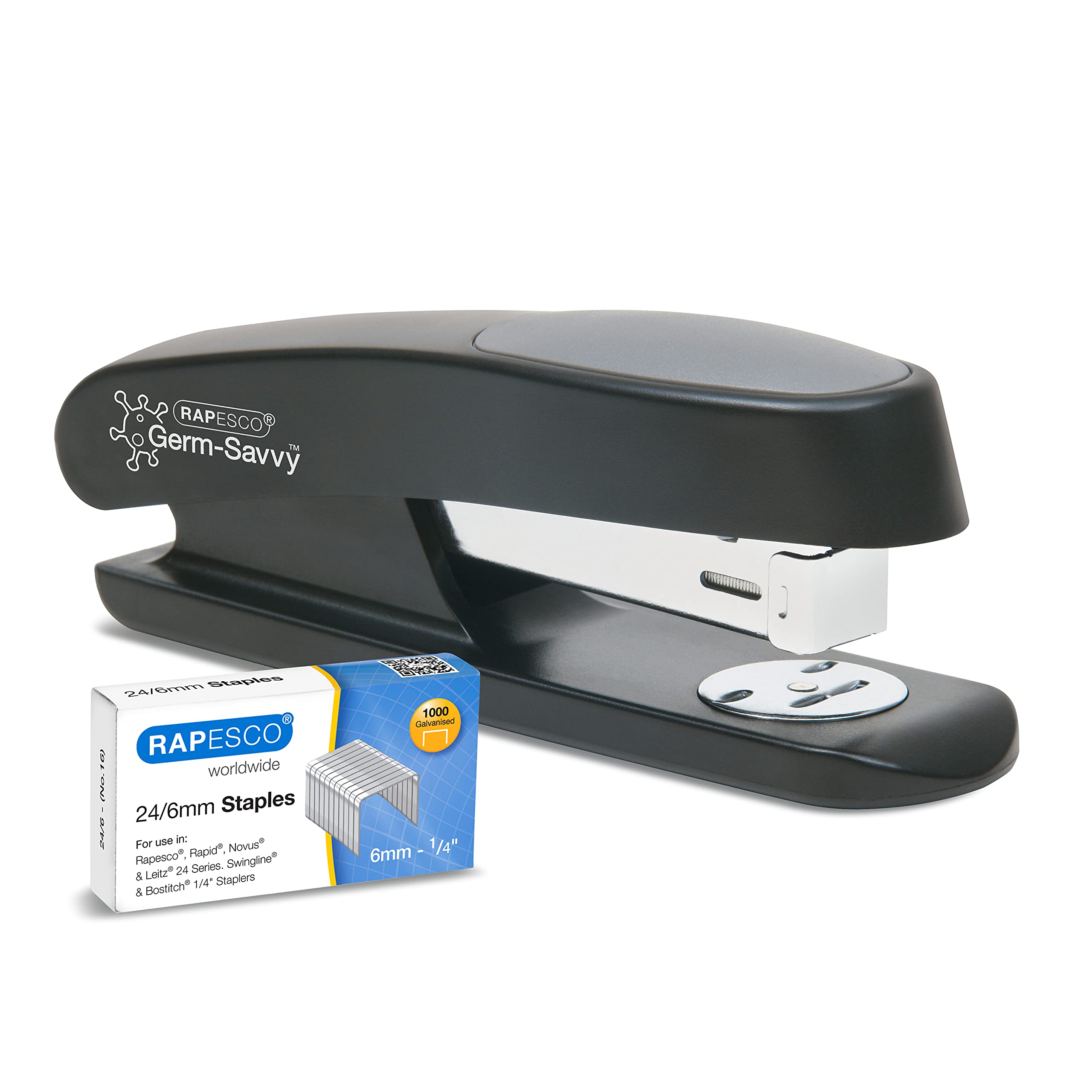 Rapesco ECO Sting Ray Desktop Stapler - 20 Sheet Capacity | Antibacterial | Includes 1000 Staples 1