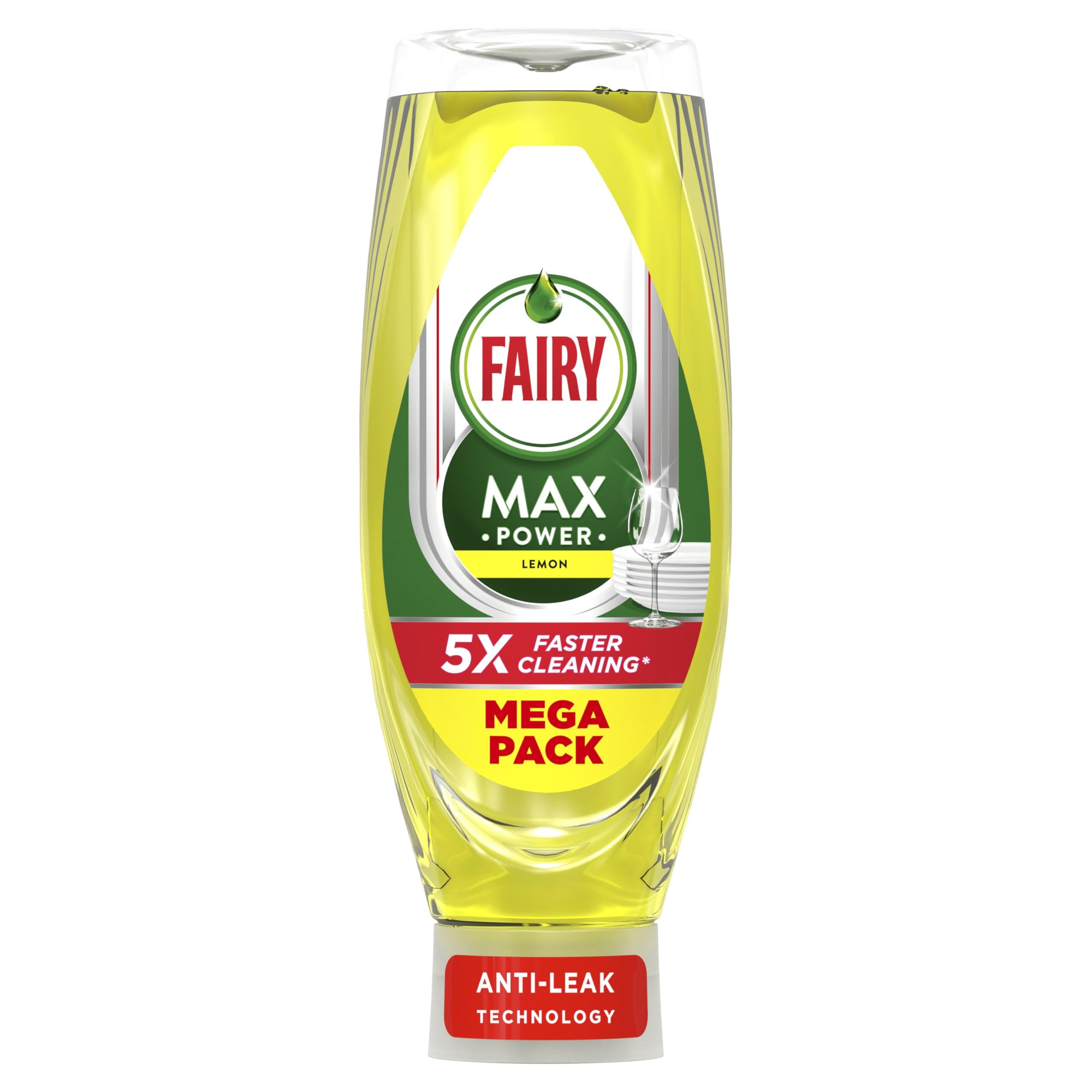 Fairy Max Power Washing Up Liquid Lemon 730ML - Easy and Effortless Cleaning